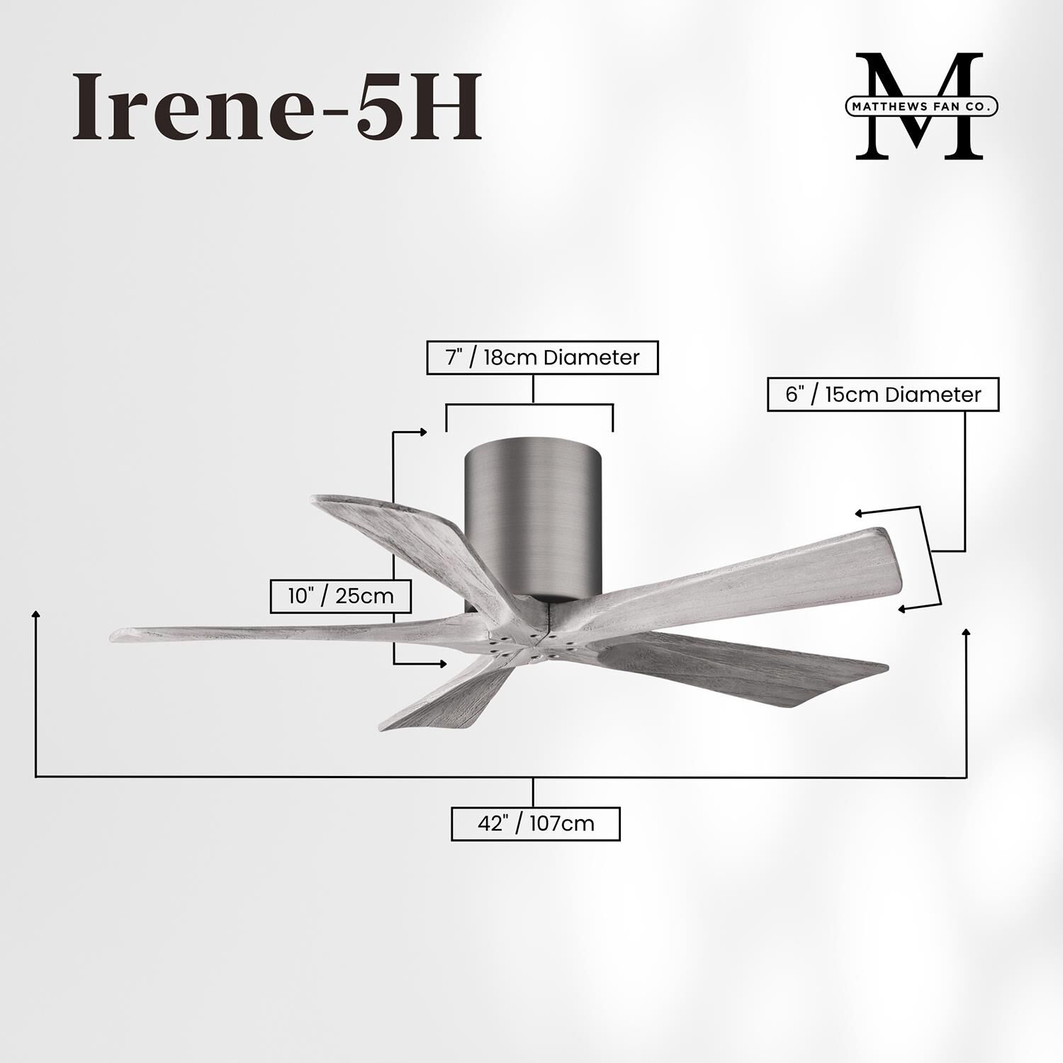 Irene 42 Inch Flush Mount Fan by Matthews Fan Company