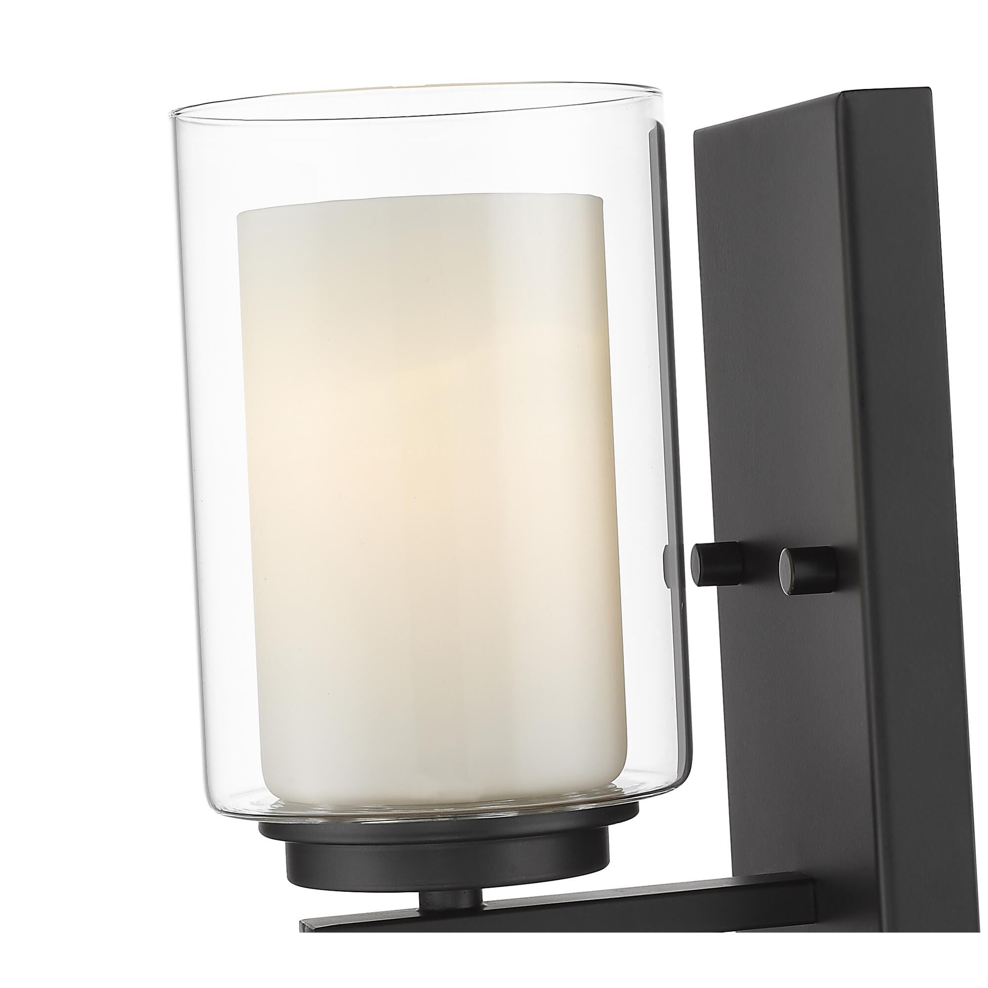 Shown in Matte Black finish and Glass shade