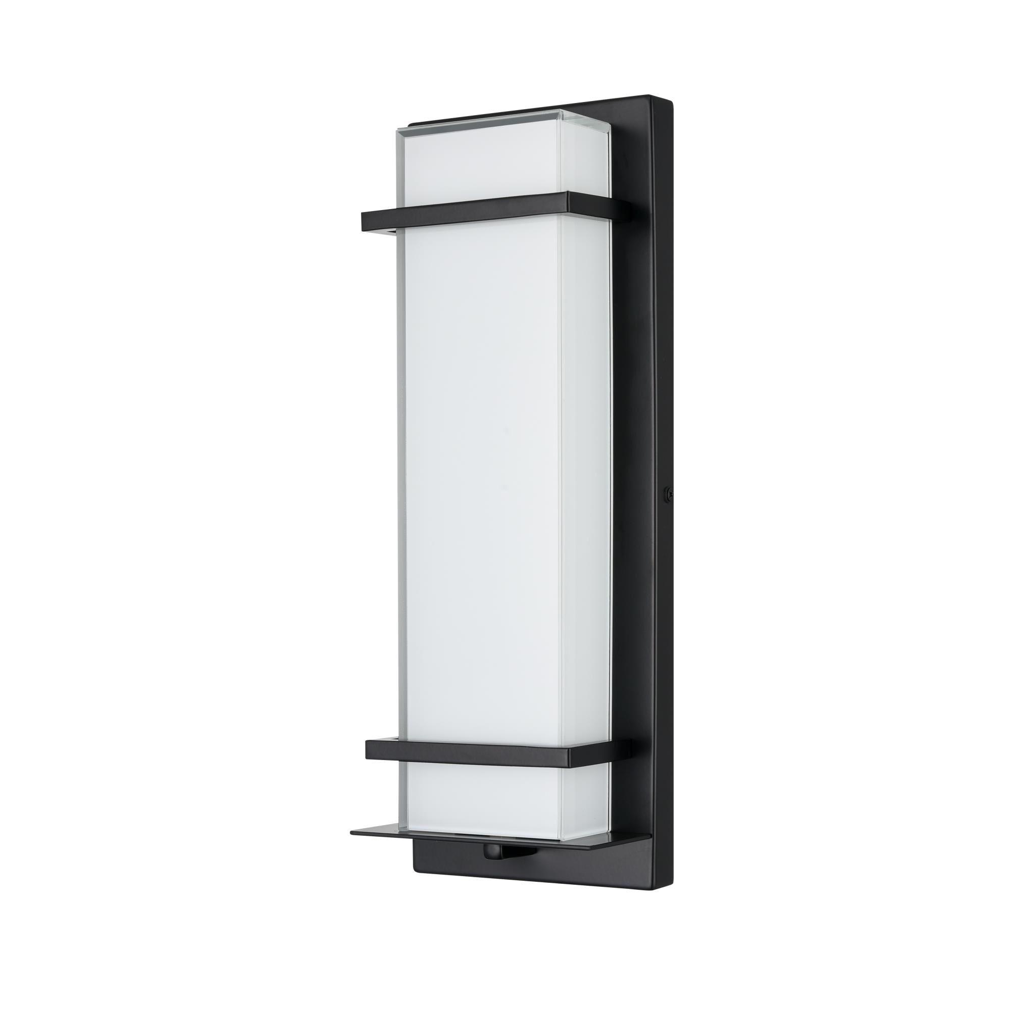 Shown in Powder Coated Black finish and White glass