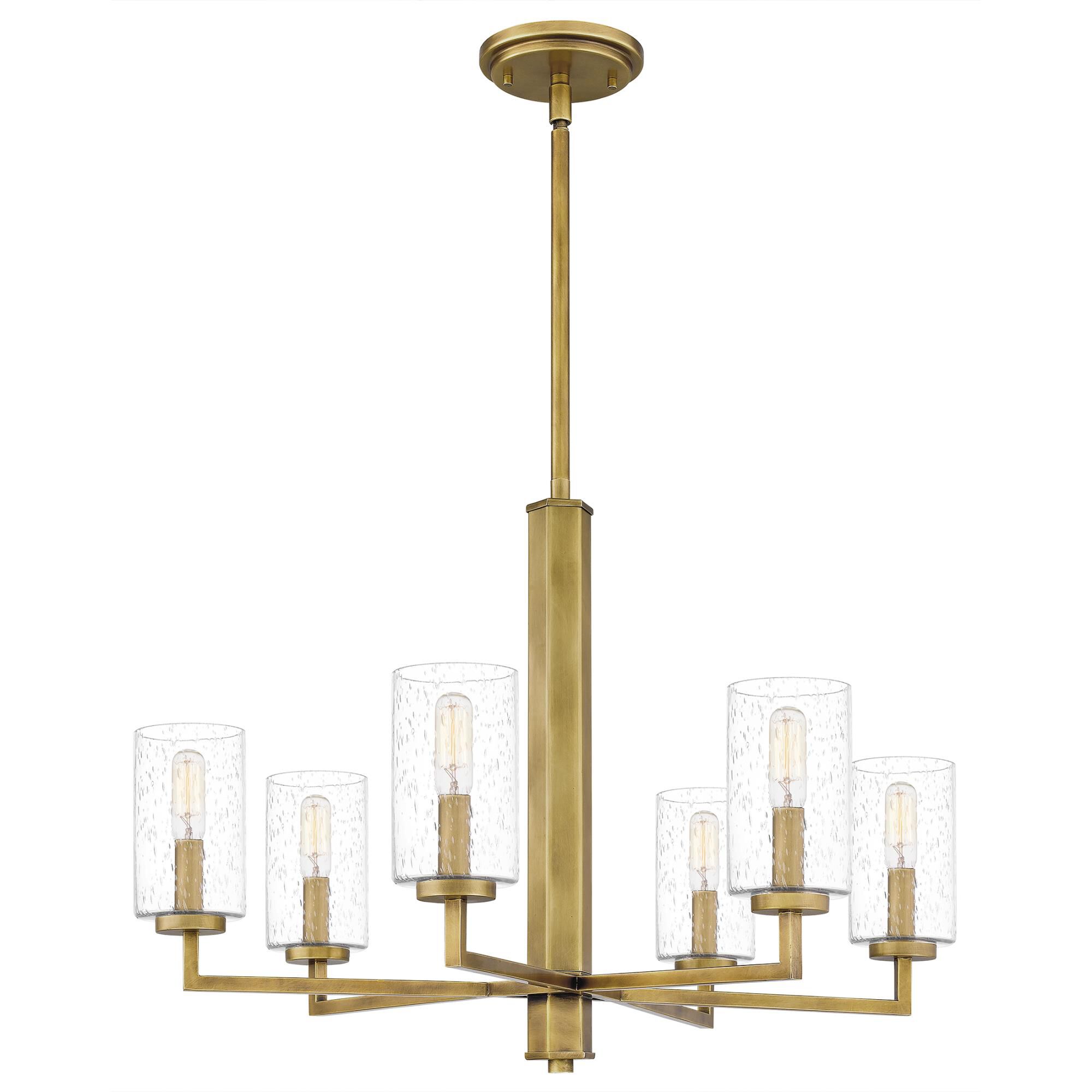 Sunburst 26 Inch 6 Light Chandelier by Quoizel