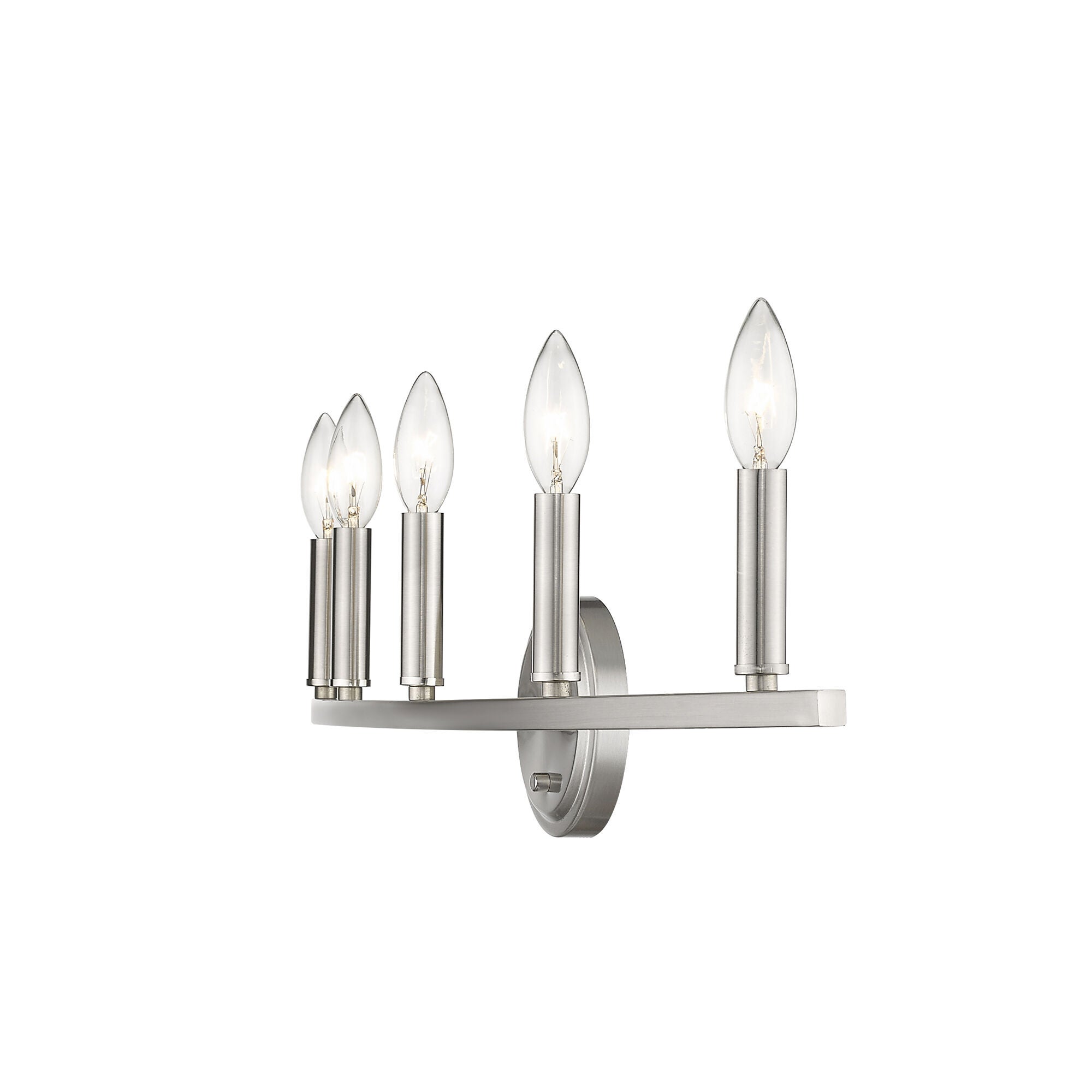 Shown in Satin Nickel finish and -- glass and -- shade