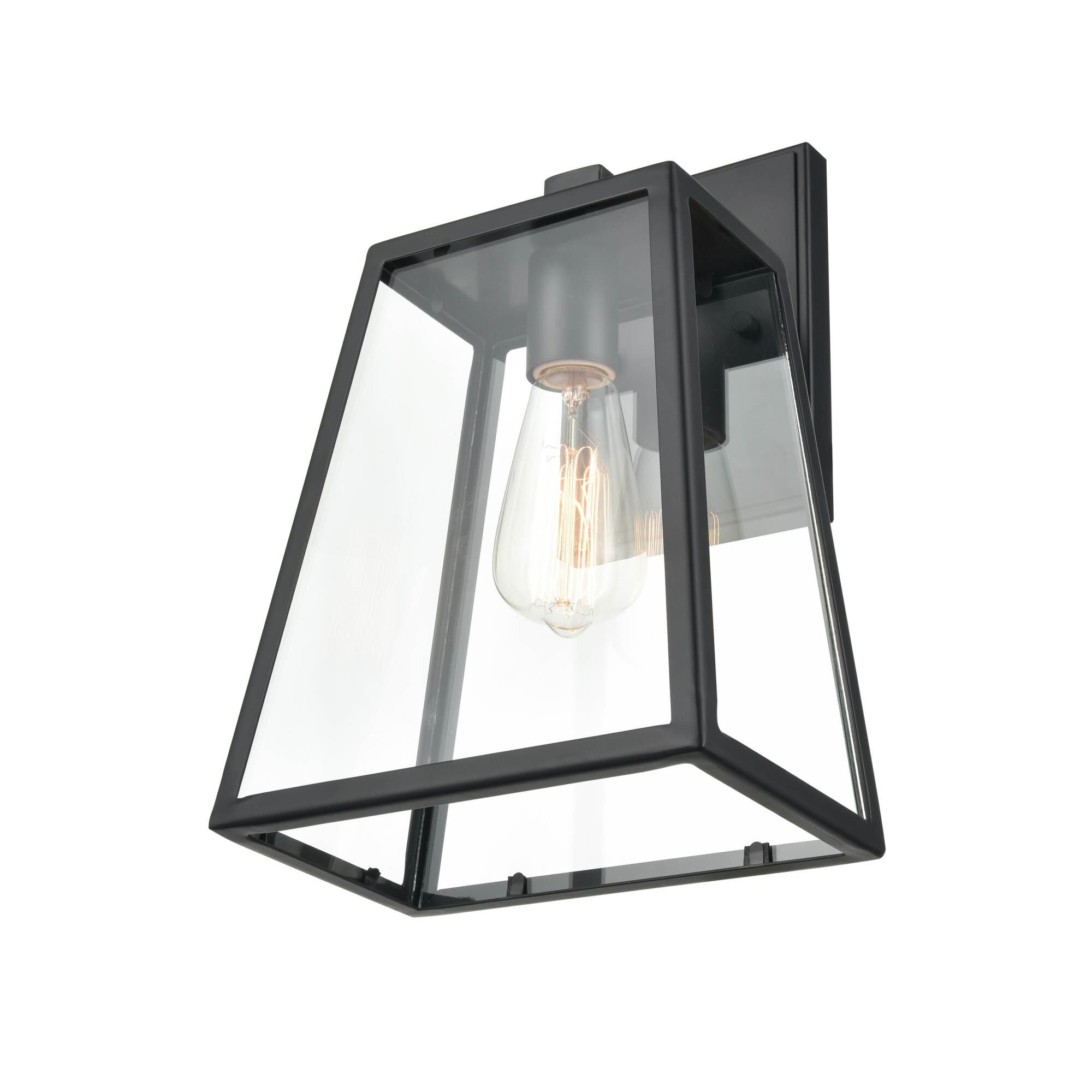 Shown in Powder Coat Black finish and Clear glass