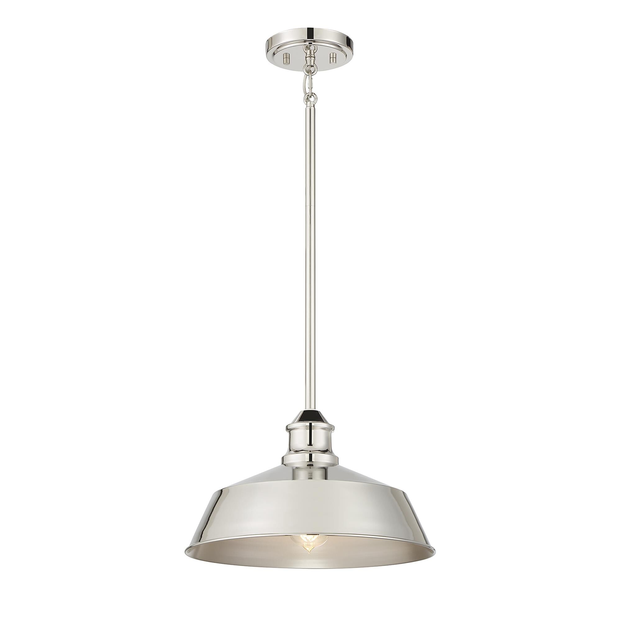 Shown in Polished Nickel finish and Metal shade