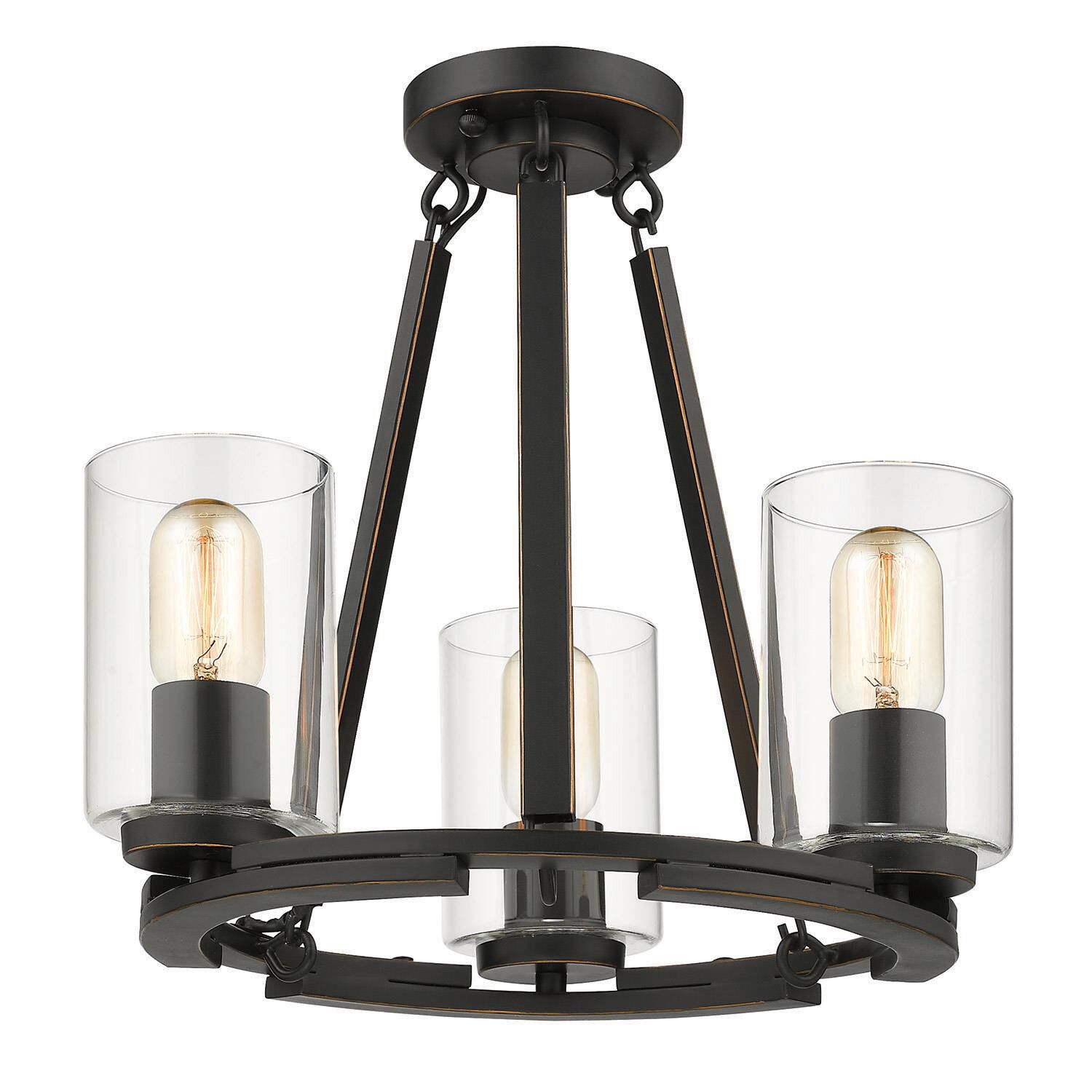 Shown in Black With Gold Highlights finish and Clear glass and Clear Glass shade