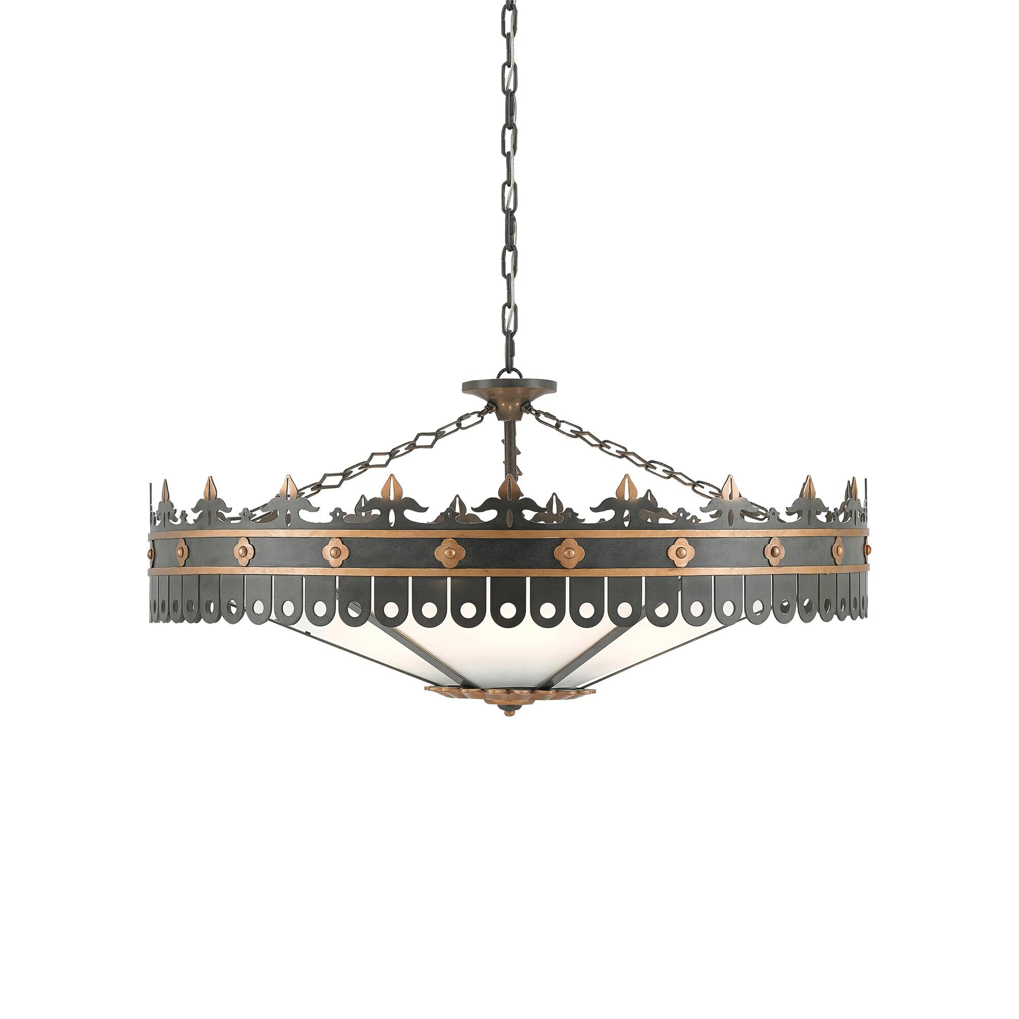 Shown in Antique Gold-Moss Gray finish