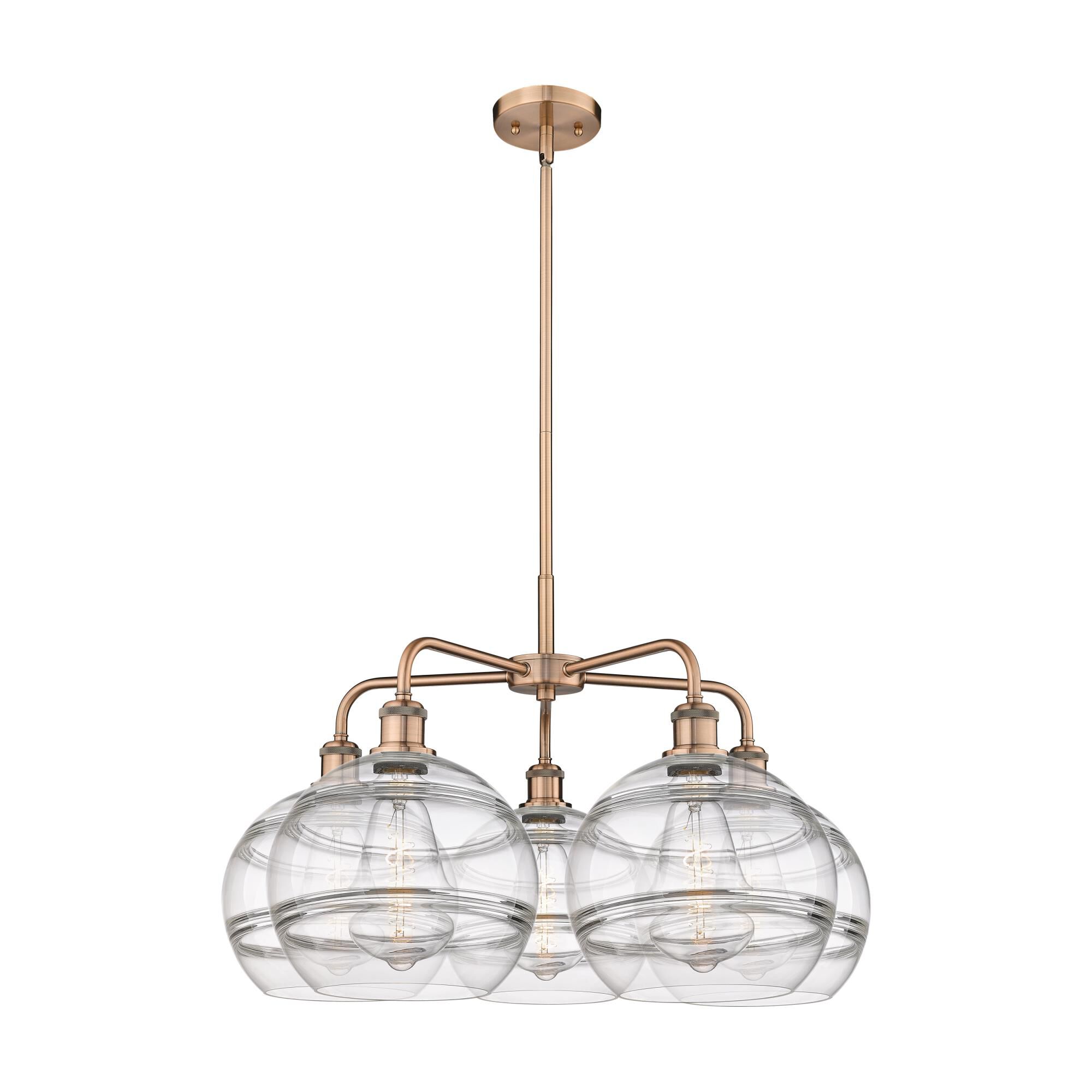 Shown in Antique Copper finish and Clear glass