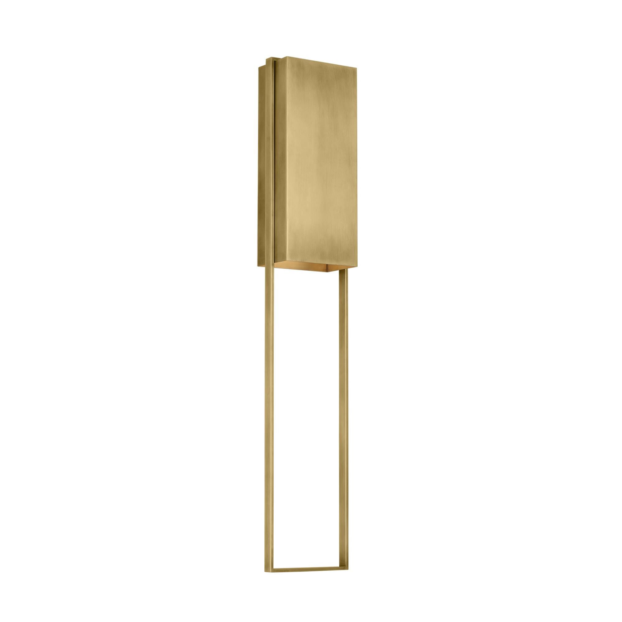 Shown in Hand-Rubbed Antique Brass finish and Brass shade