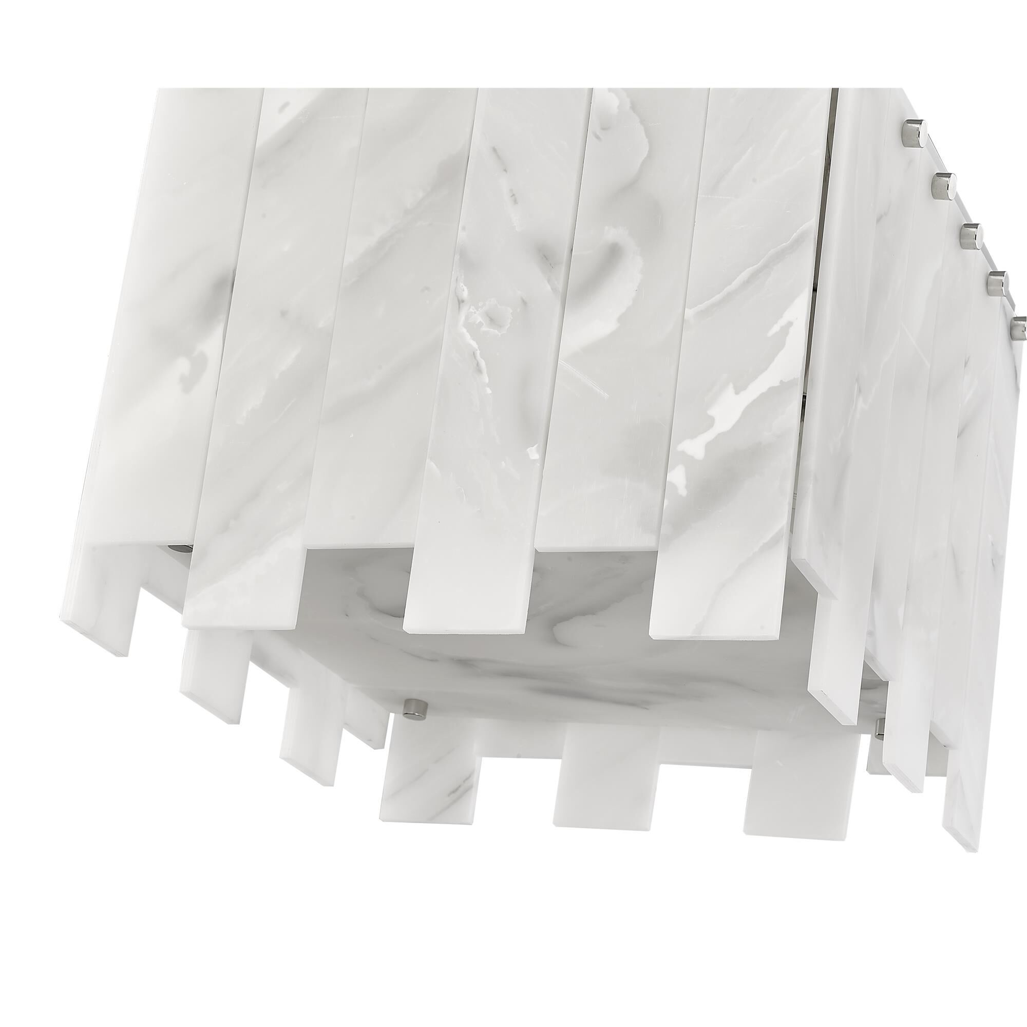 Shown in Polished Nickel finish and Alabaster Resin shade