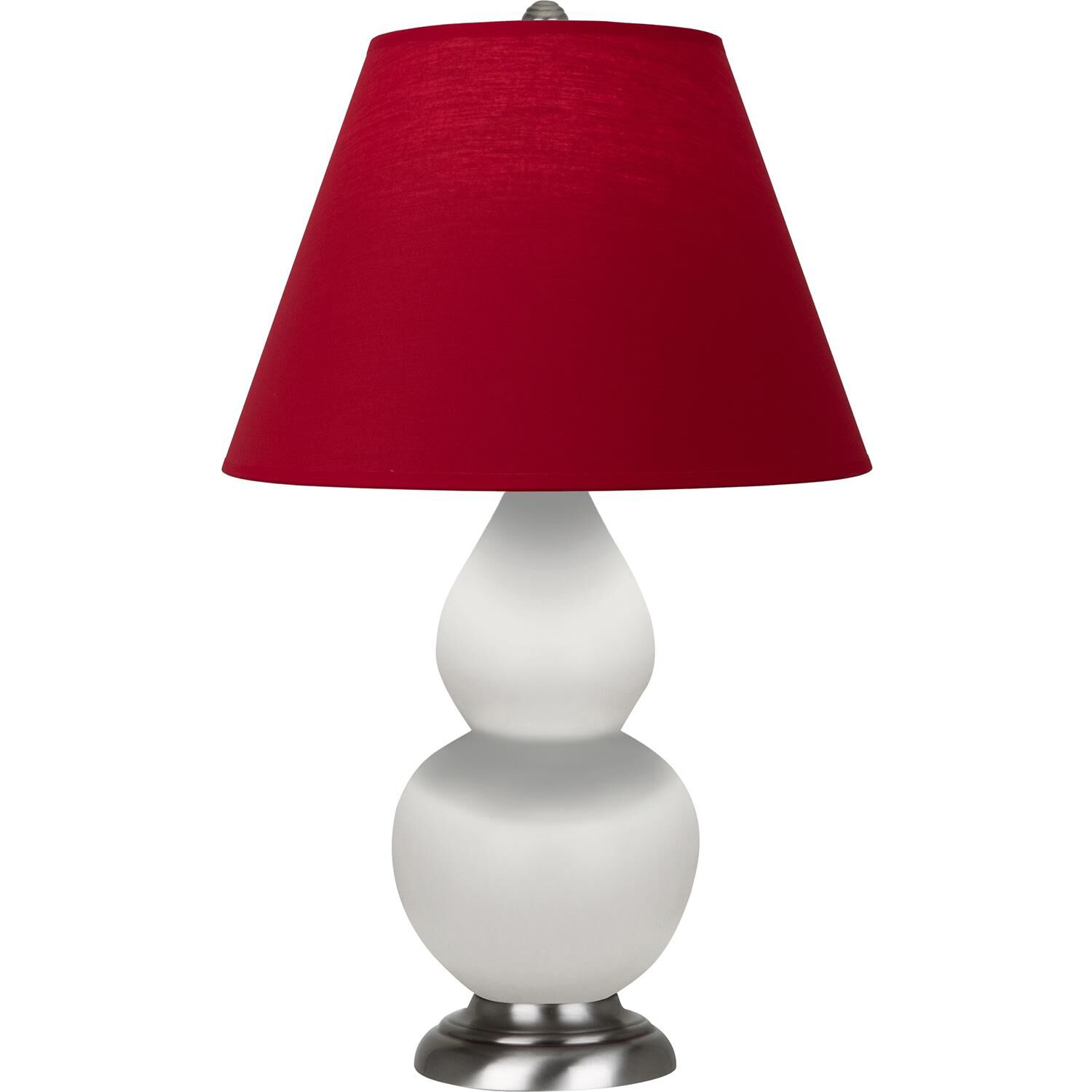 Shown in Matte Lily finish and Rose Red with Ink Black Lining shade and Antique Silver accent