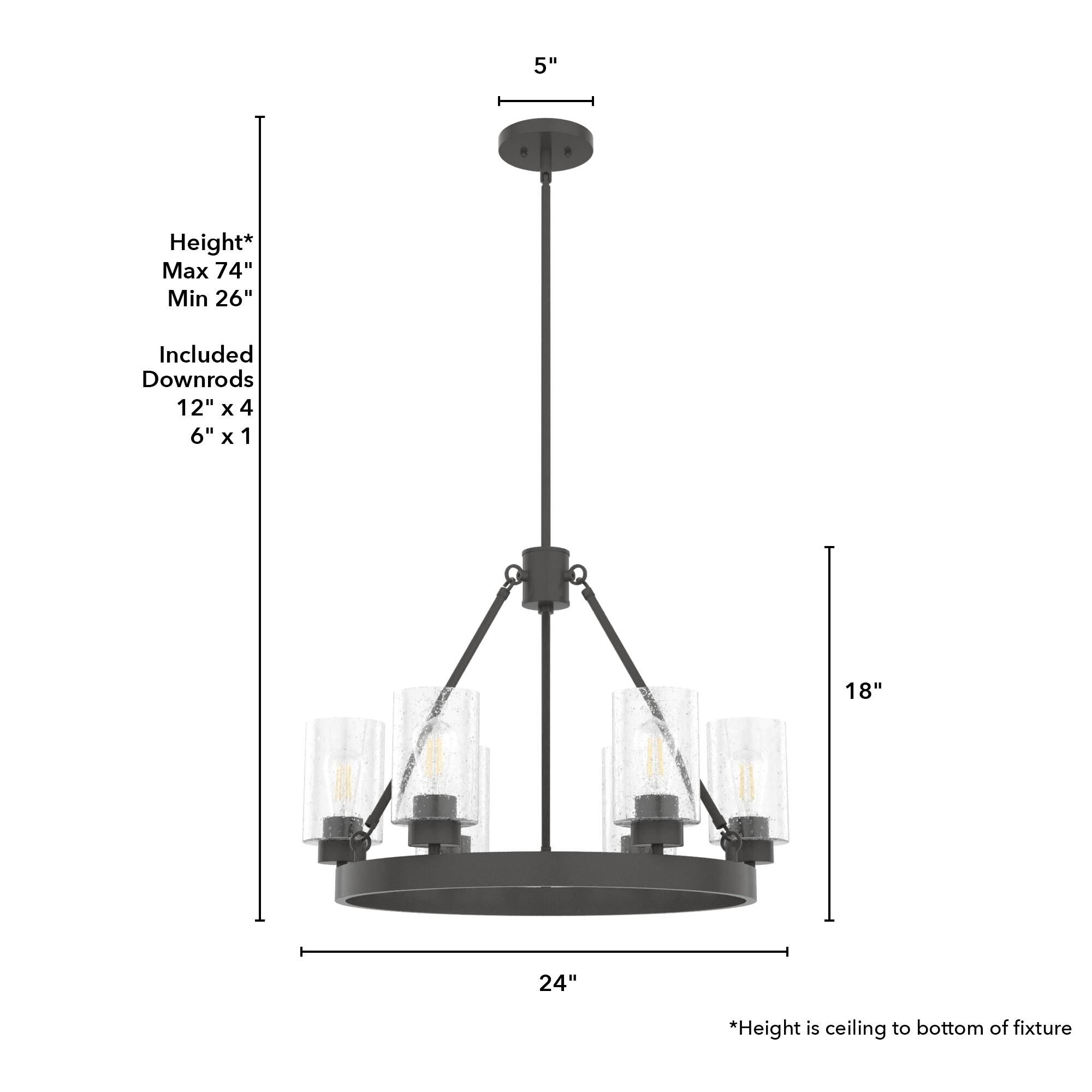 Hartland 24 Inch 6 Light Chandelier by Hunter Fan