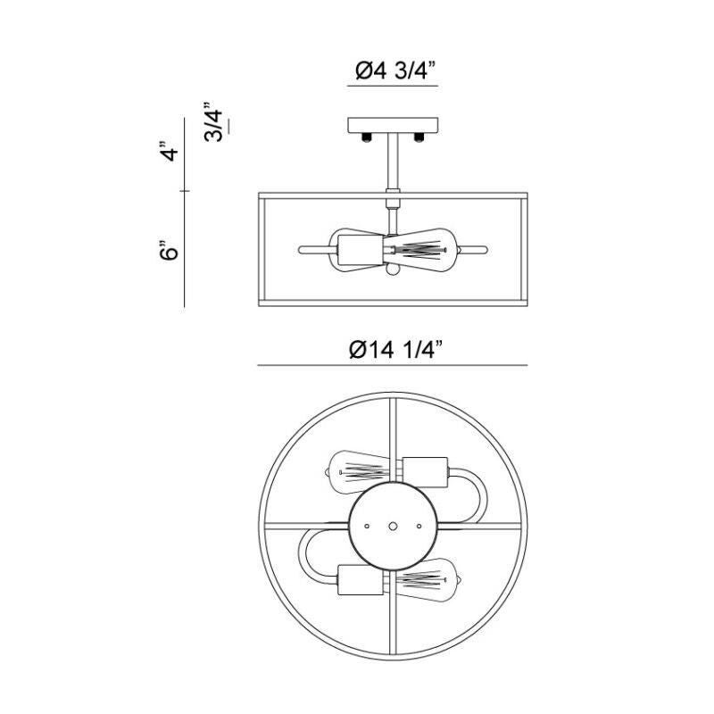 Candid 2 Light Flush Mount by Matteo Lighting