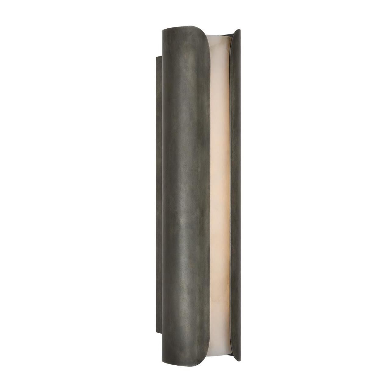 Shown in Mottled Pewter finish and Alabaster shade