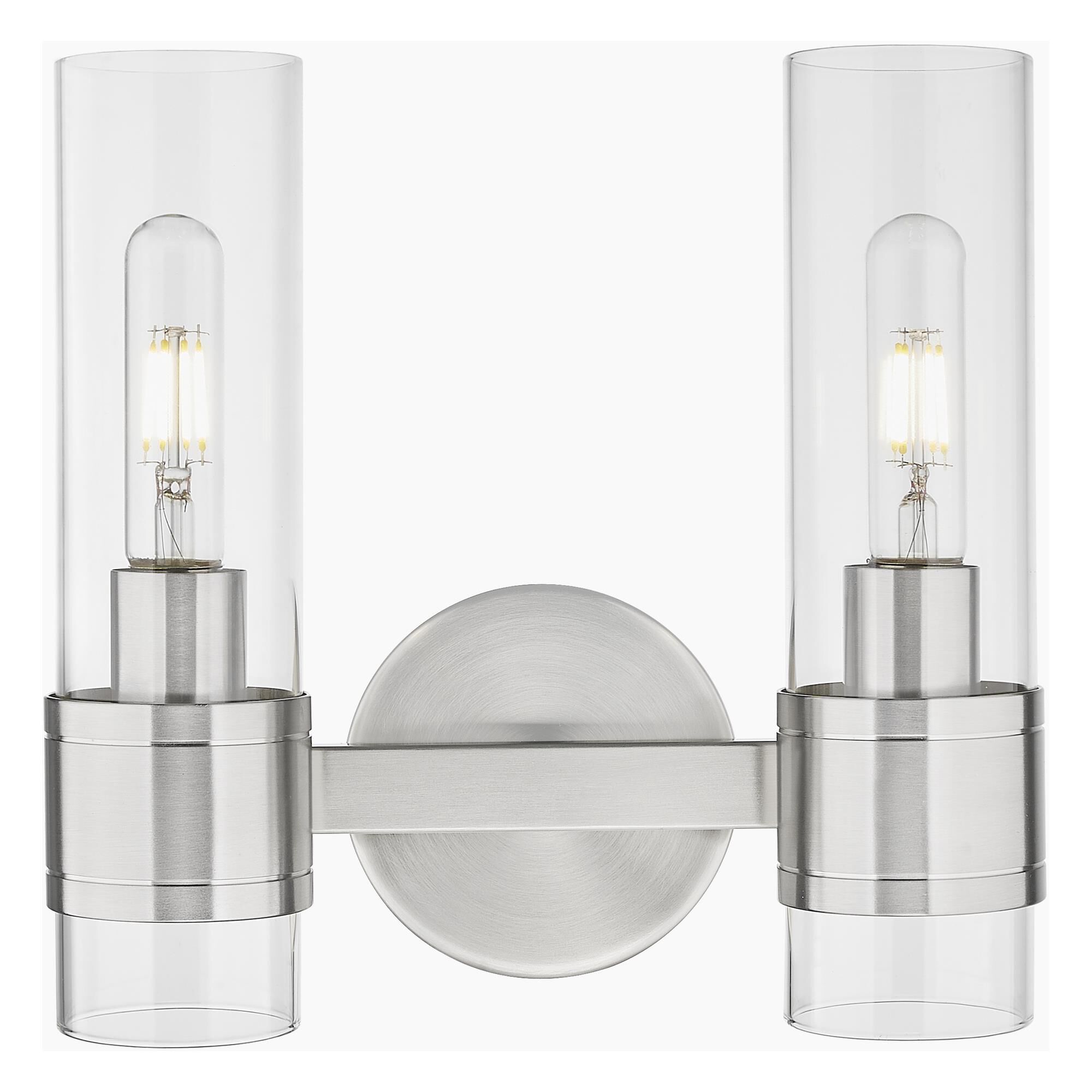 Shown in Satin Nickel finish and Clear glass