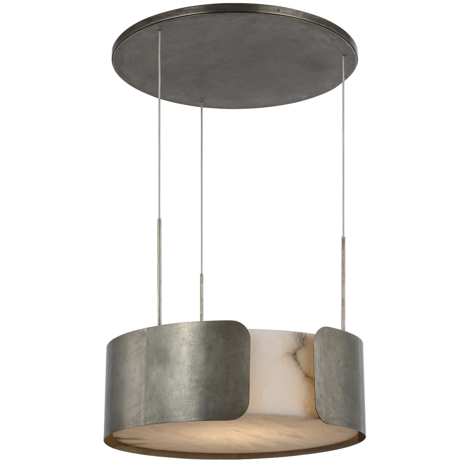 Shown in Mottled Pewter finish and Alabaster shade