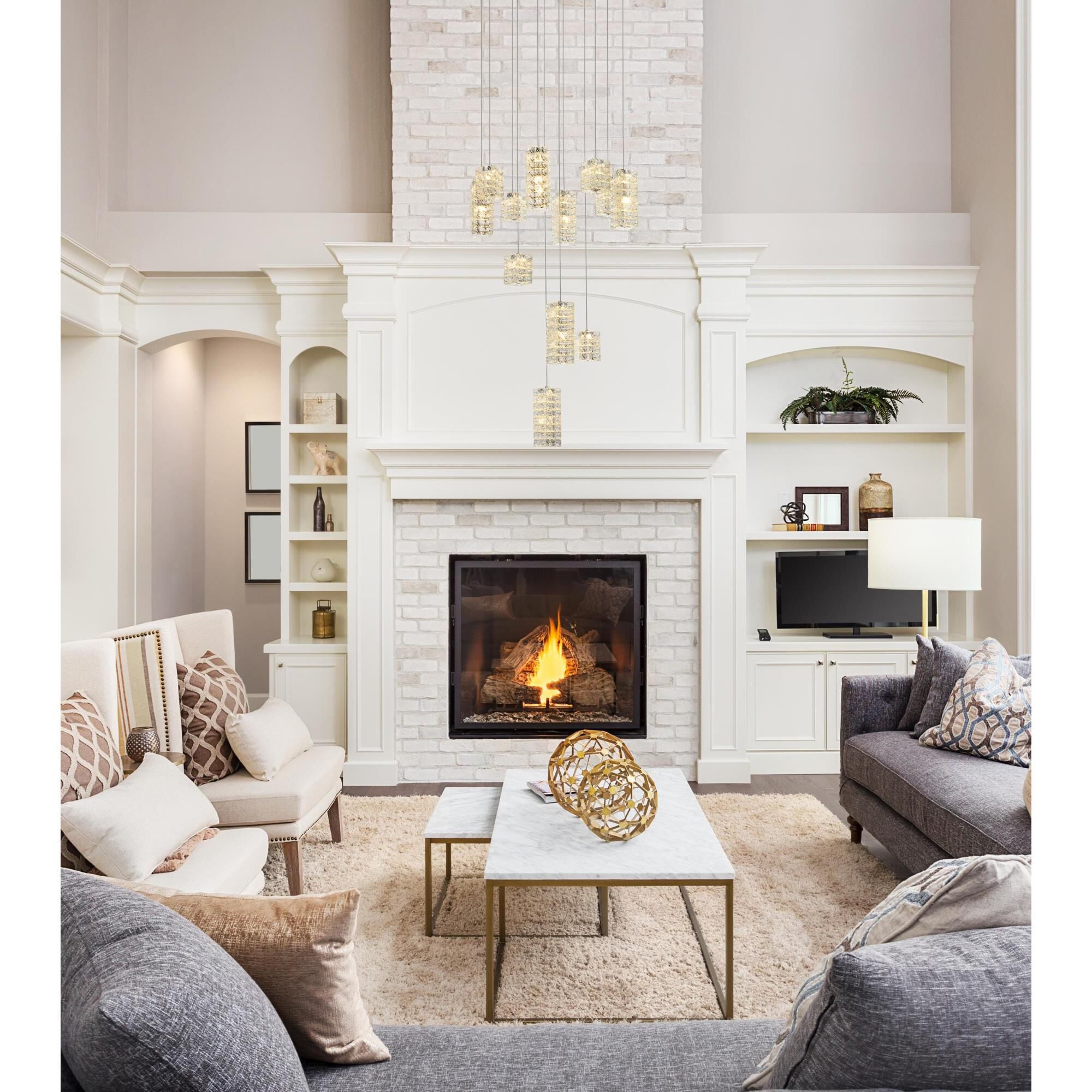 Aston 28 Inch Multi Light Pendant by Elegant Lighting