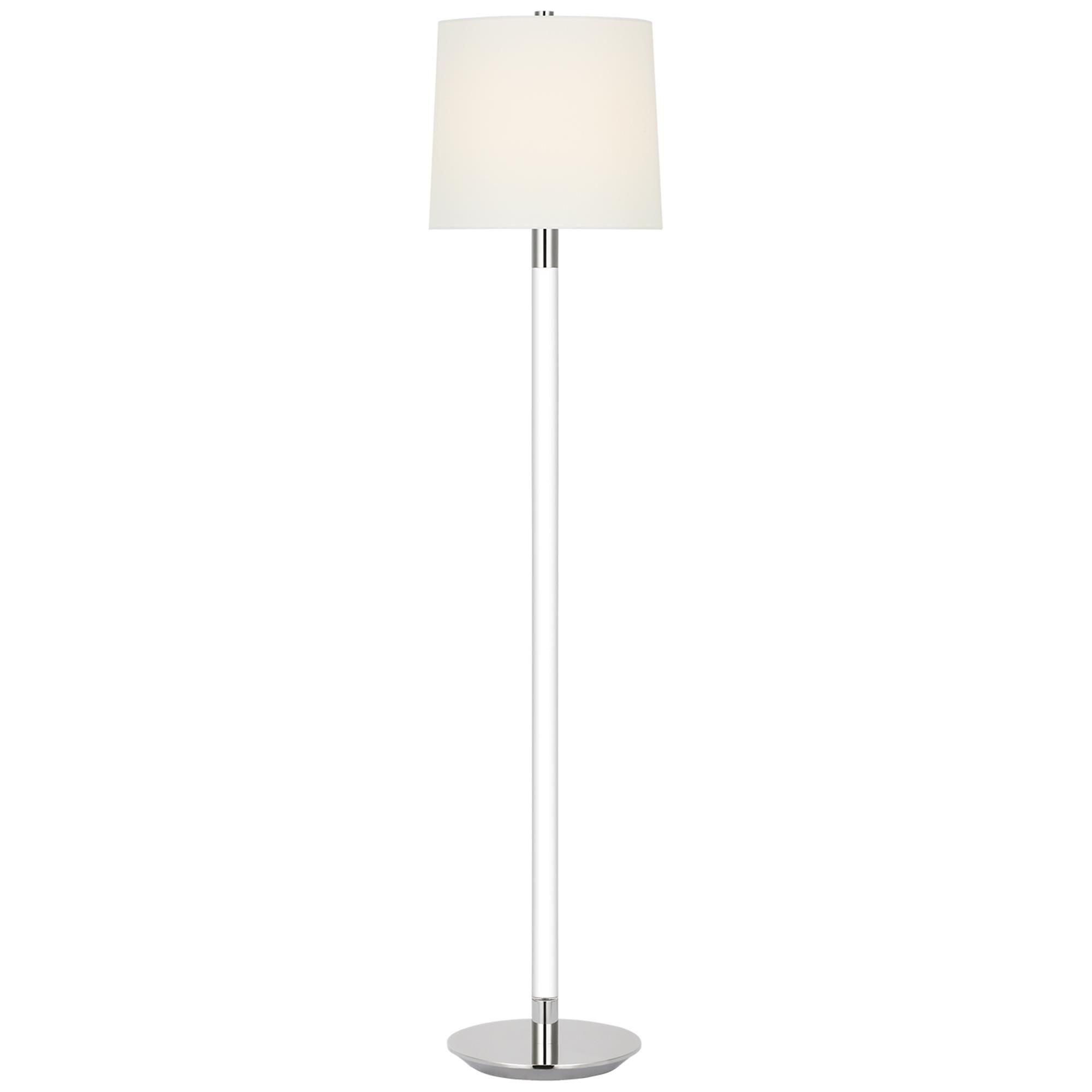Shown in Crystal and Polished Nickel finish and Linen shade