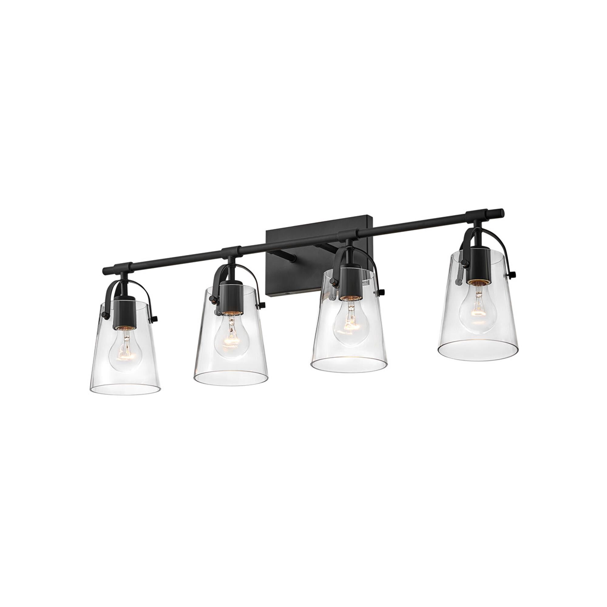 Shown in Black finish and Clear glass