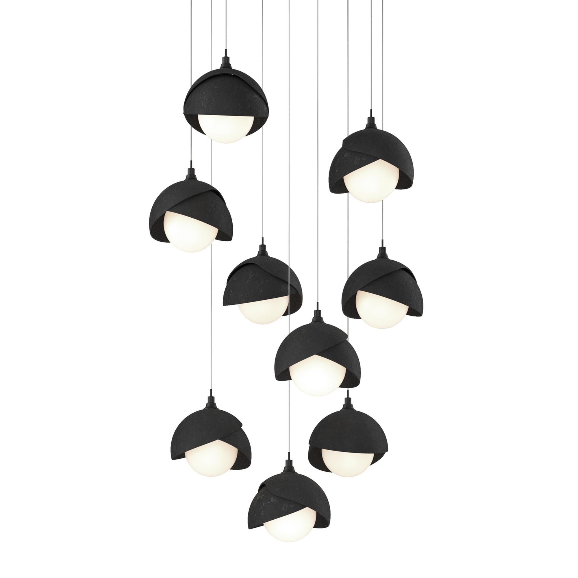 Shown in Black finish and Opal glass and Black accent