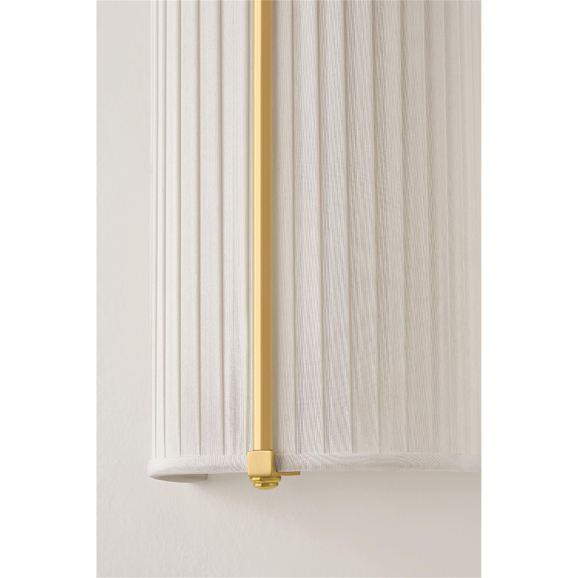 Shown in Aged Brass finish and Ivory Silk shade