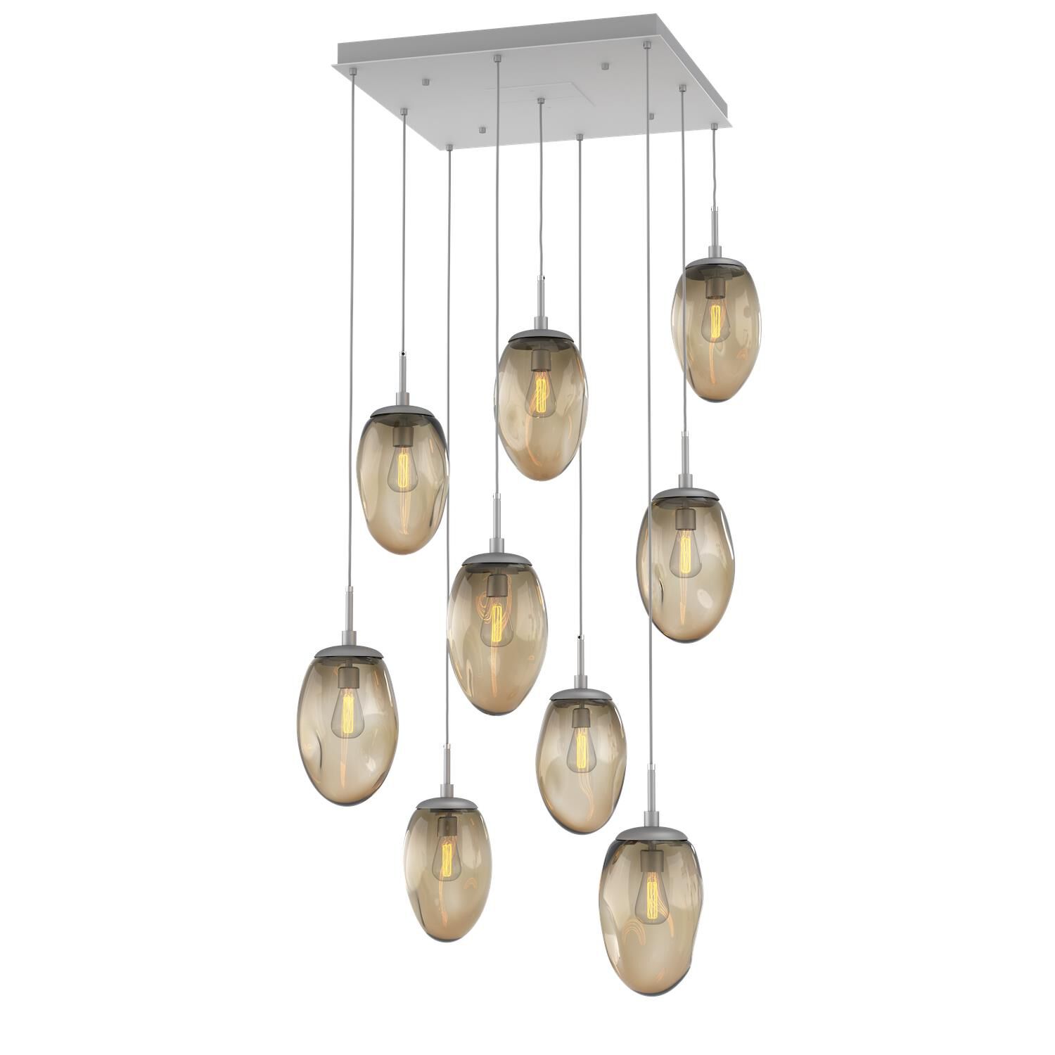 Shown in Classic Silver finish and Bronze Blown glass