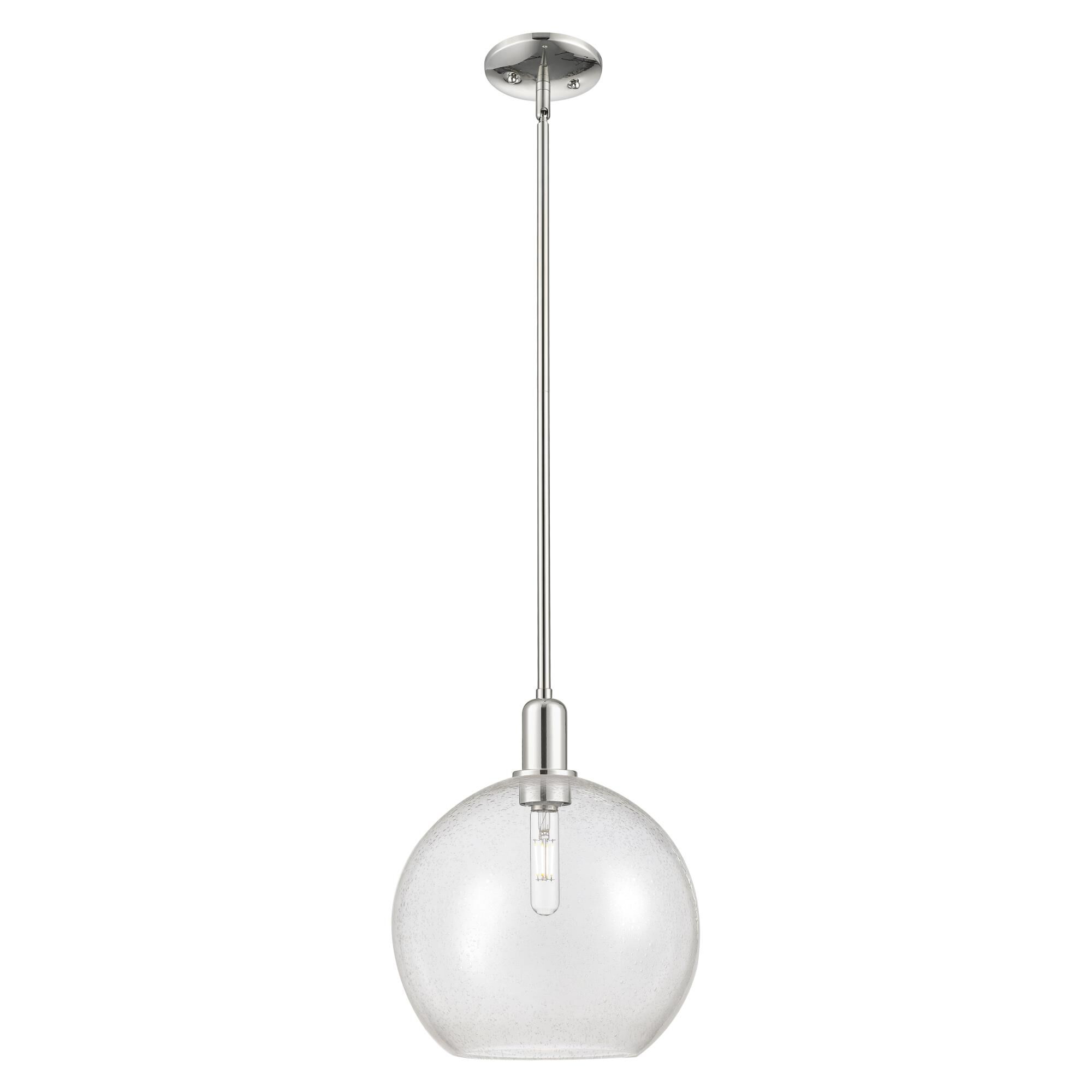 Shown in Polished Nickel finish and Seedy glass