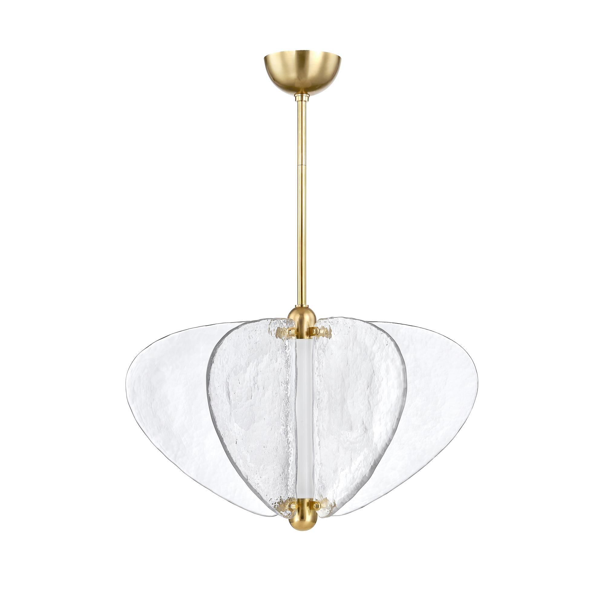 Shown in Vintage Brass finish and Clear glass