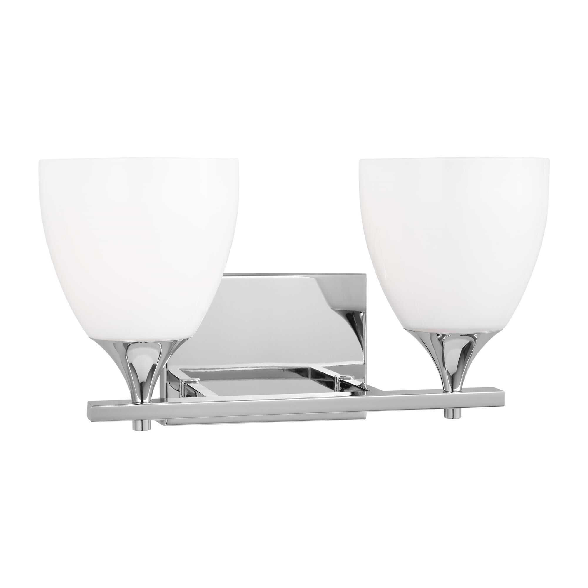 Shown in Chrome finish and Milk Glass s shade