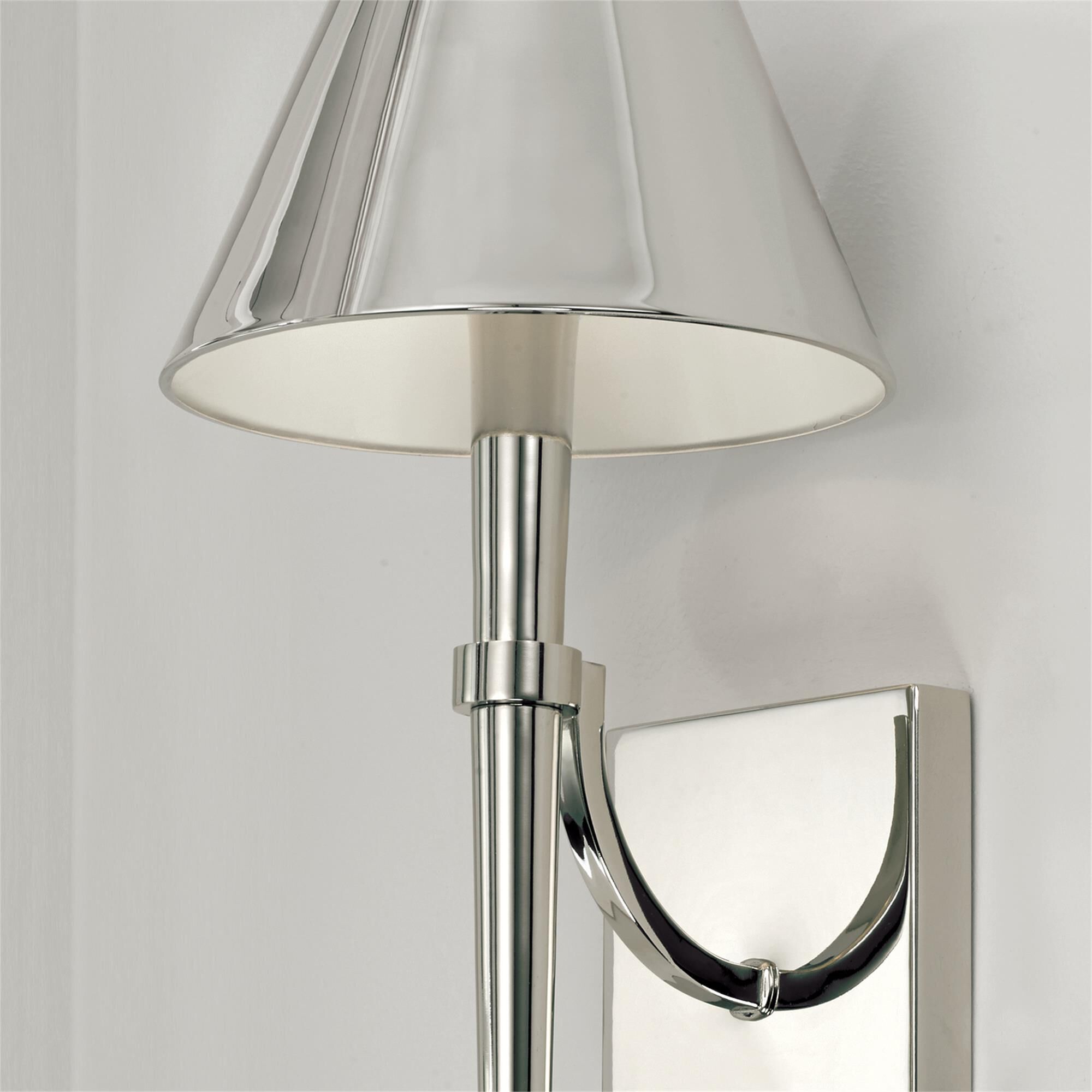 Shown in Polished Nickel finish and Metal  With White Interior shade