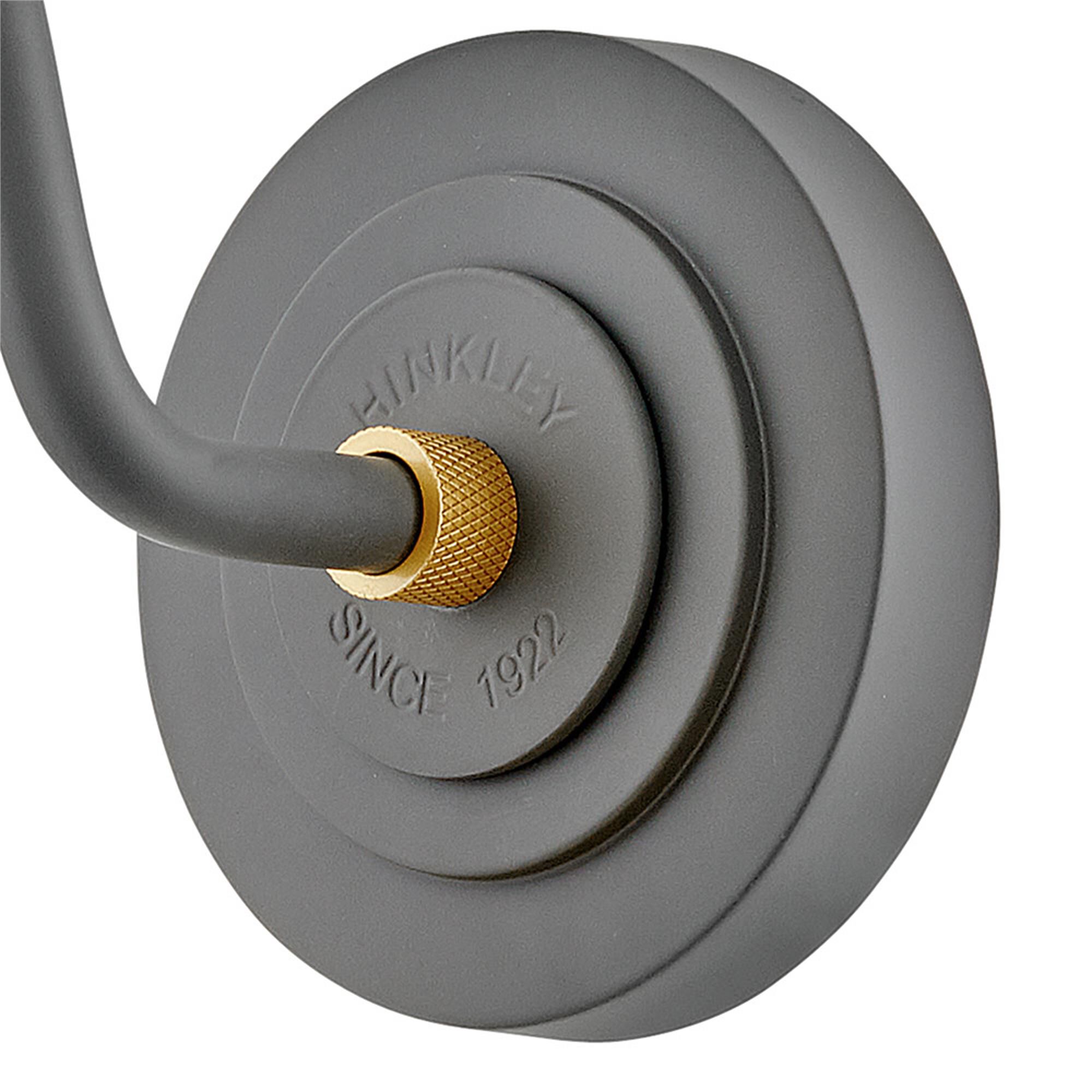 Shown in Dark Matte Grey with Brass Accents finish