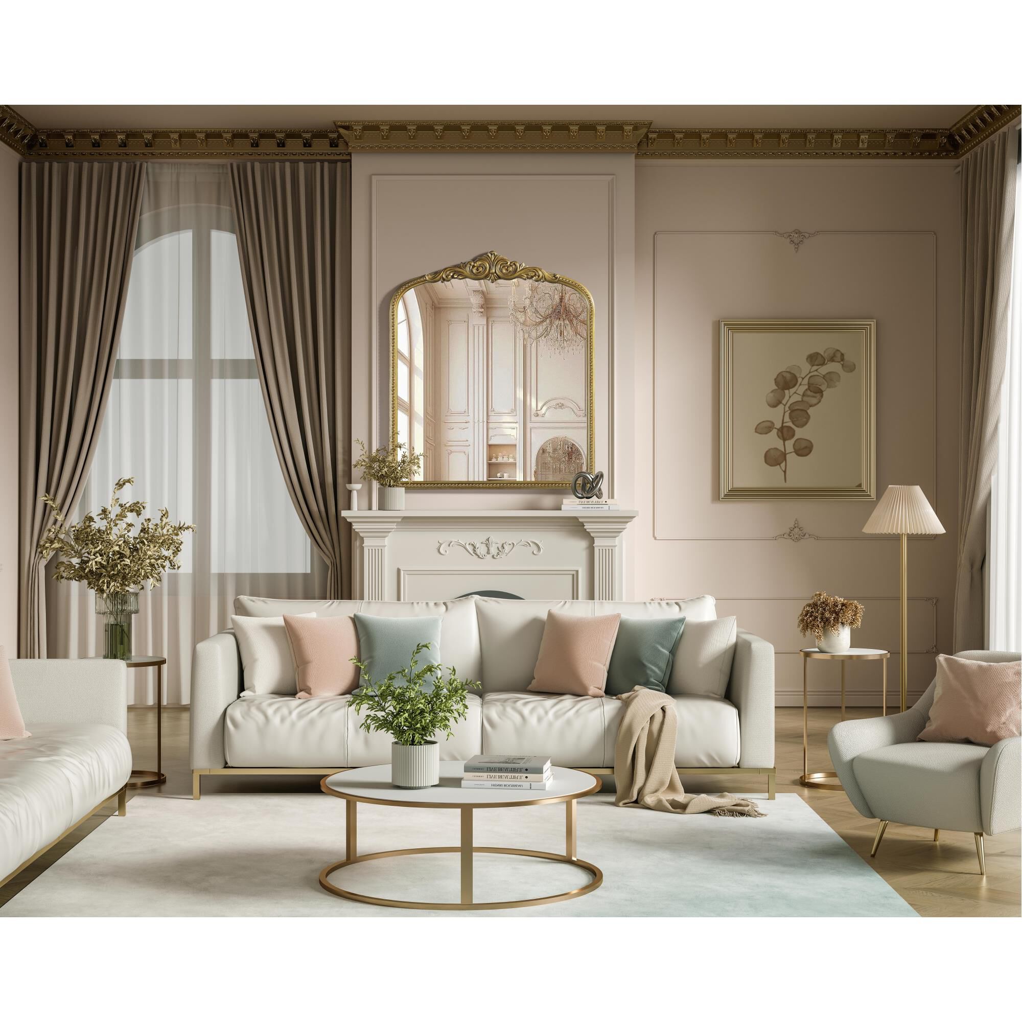 Naomi 42 Inch Decorative Mirror by Elegant Decor