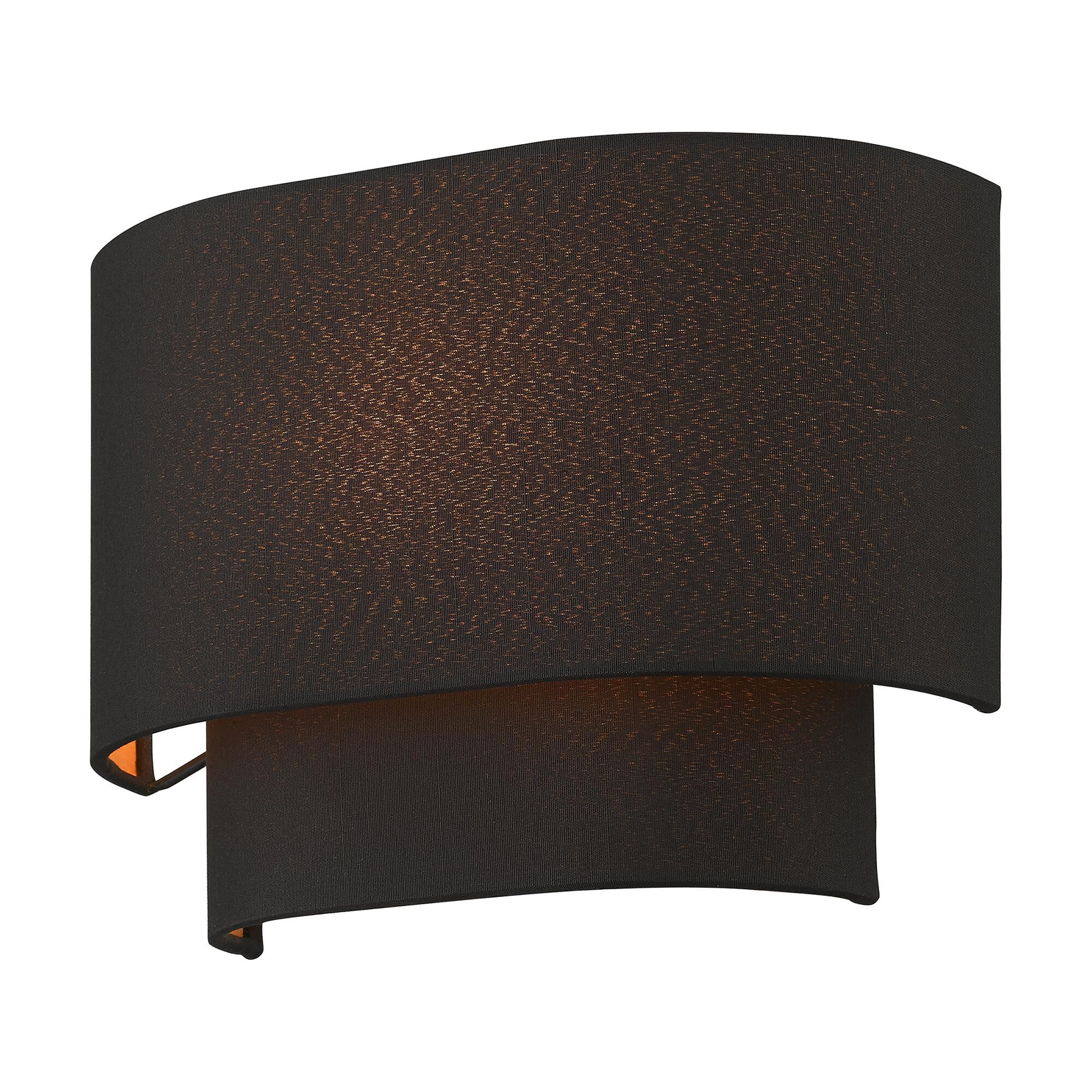 Shown in Black finish and Hand Crafted Black Color Hardback Fabric with Orange Fabric Inside shade