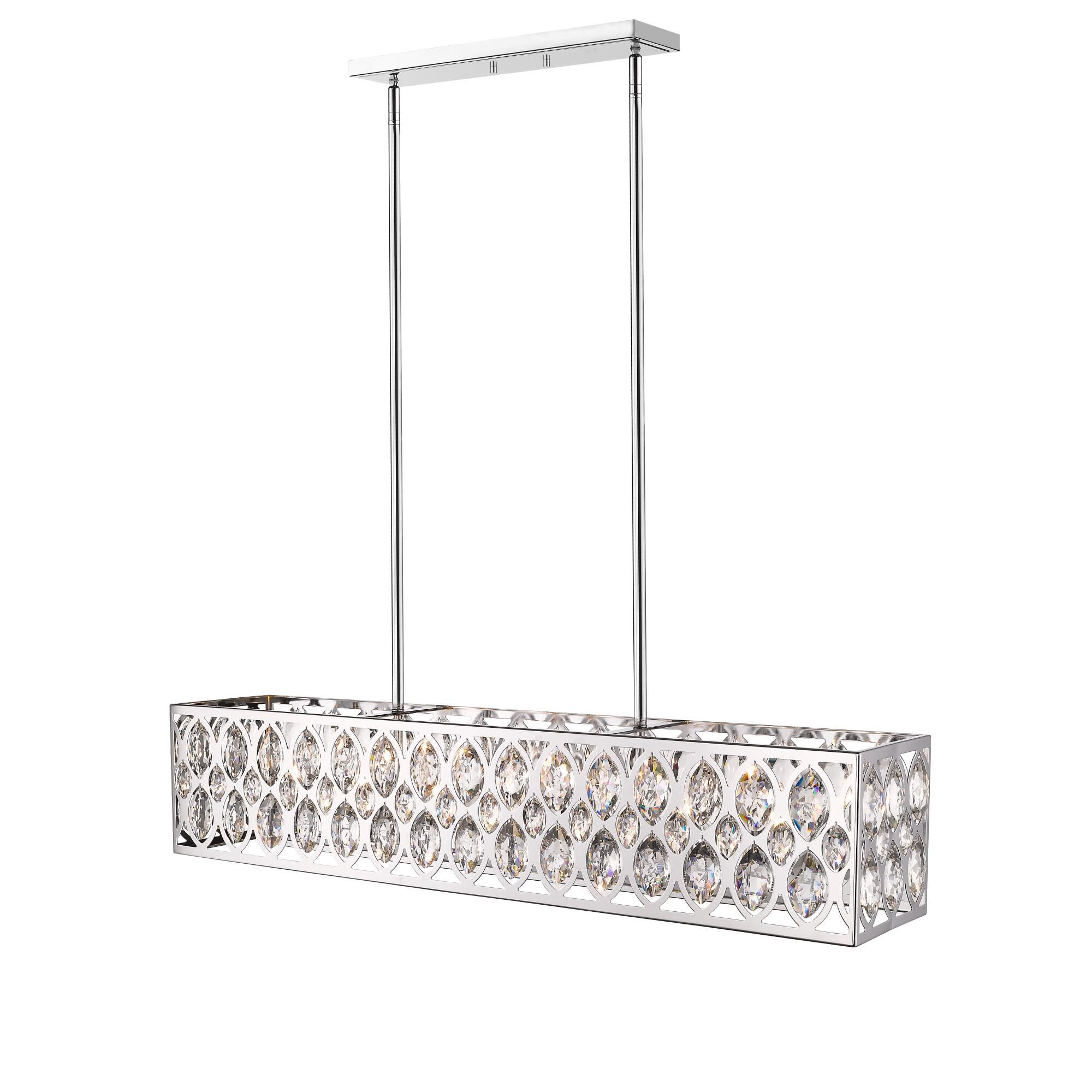 Shown in Chrome finish and Crystal glass and Crystal shade