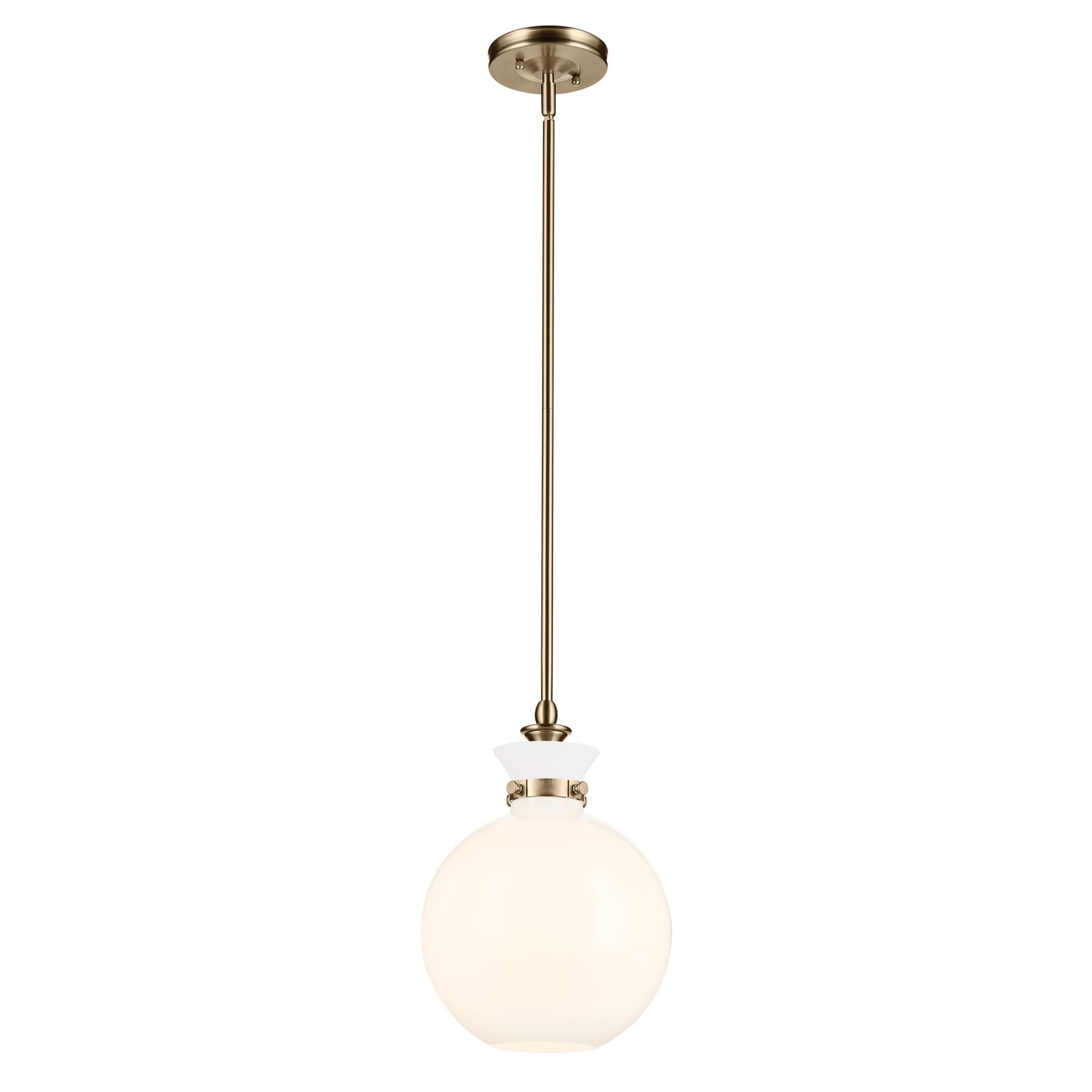 Shown in Champagne Bronze finish and Opal glass