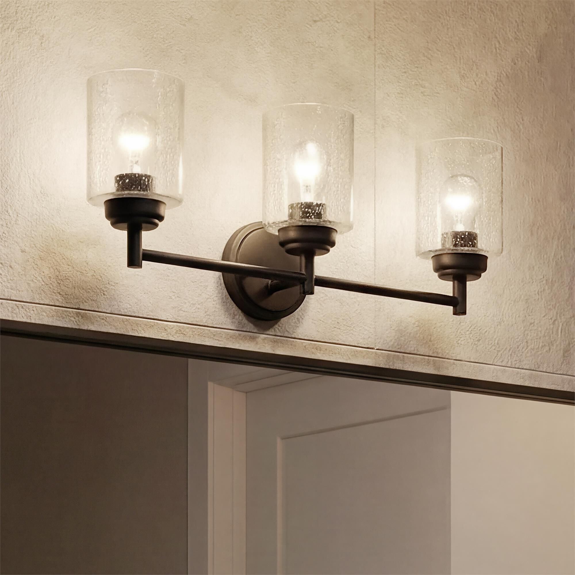 Shown in Brushed Nickel finish and Satin Etched Cased Opal glass