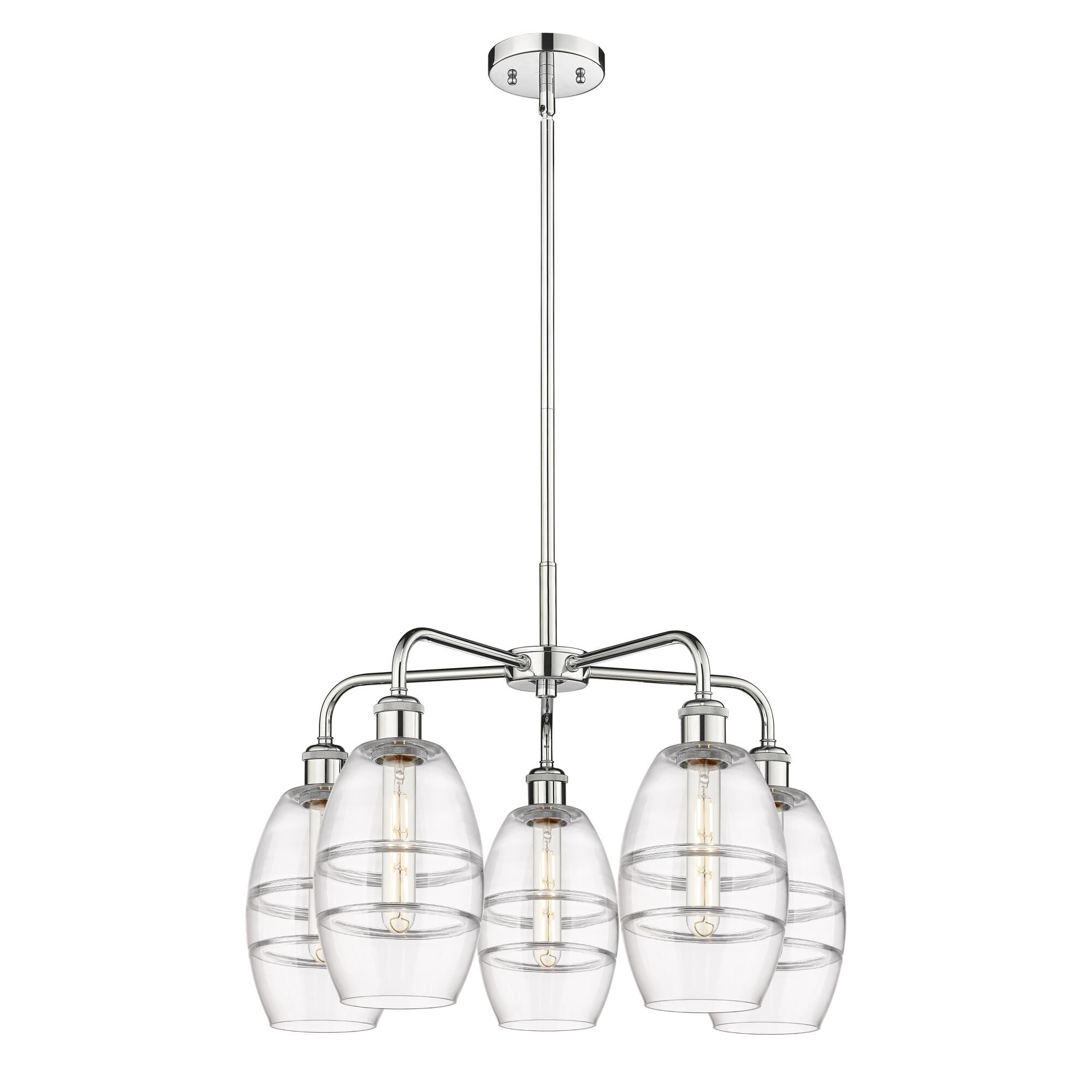 Shown in Polished Chrome finish and Clear glass