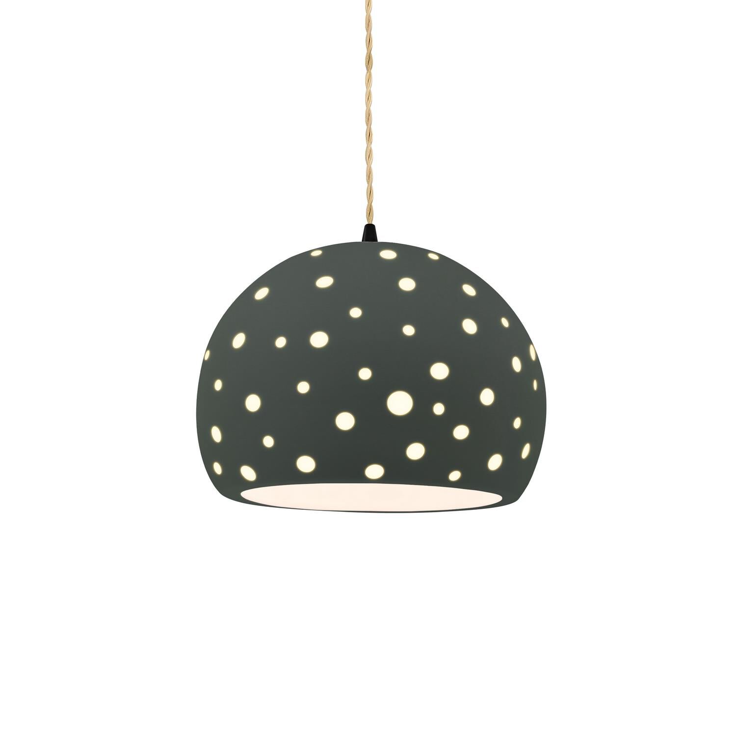 Shown in Matte Black finish and Pewter Green shade