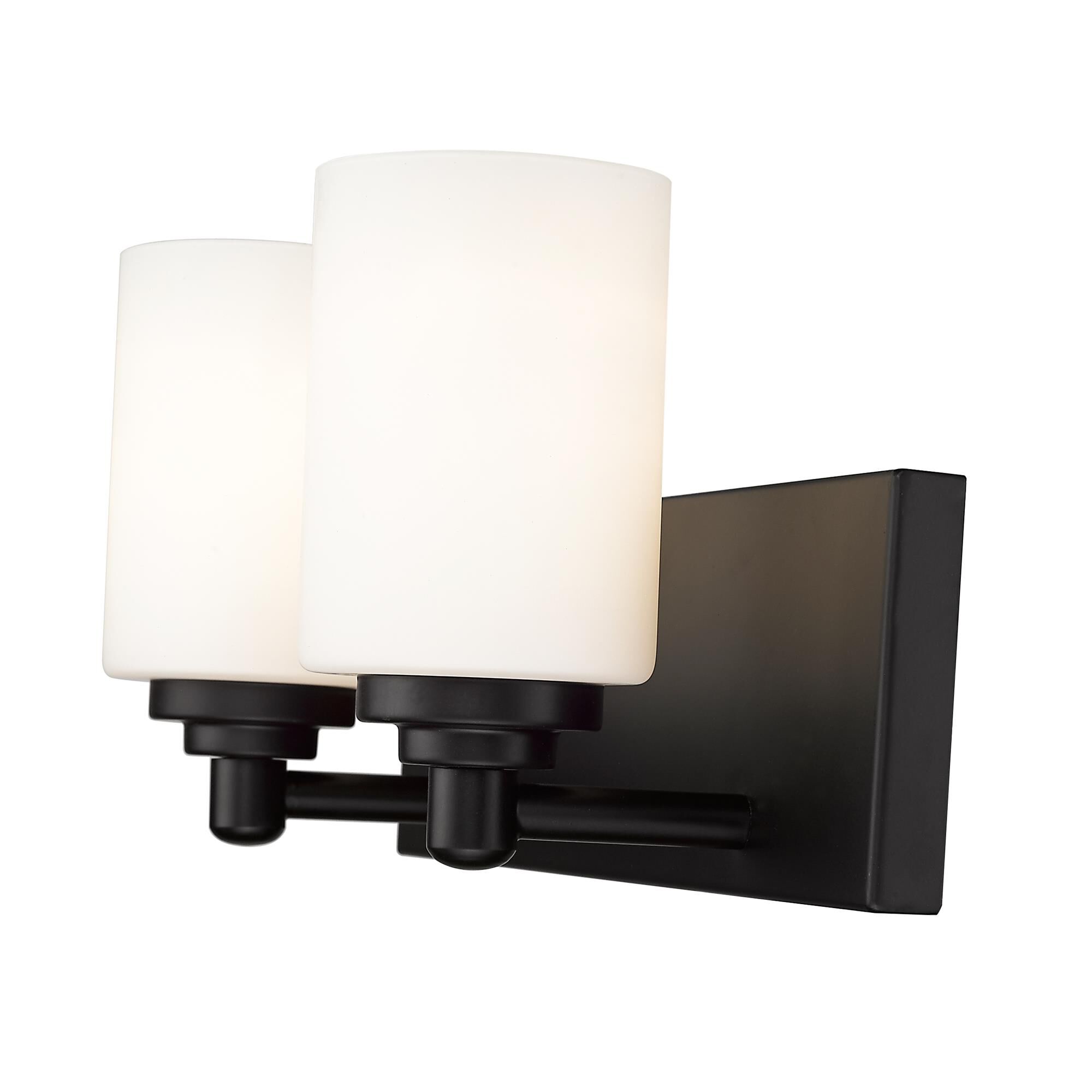 Shown in Matte Black finish and Glass shade