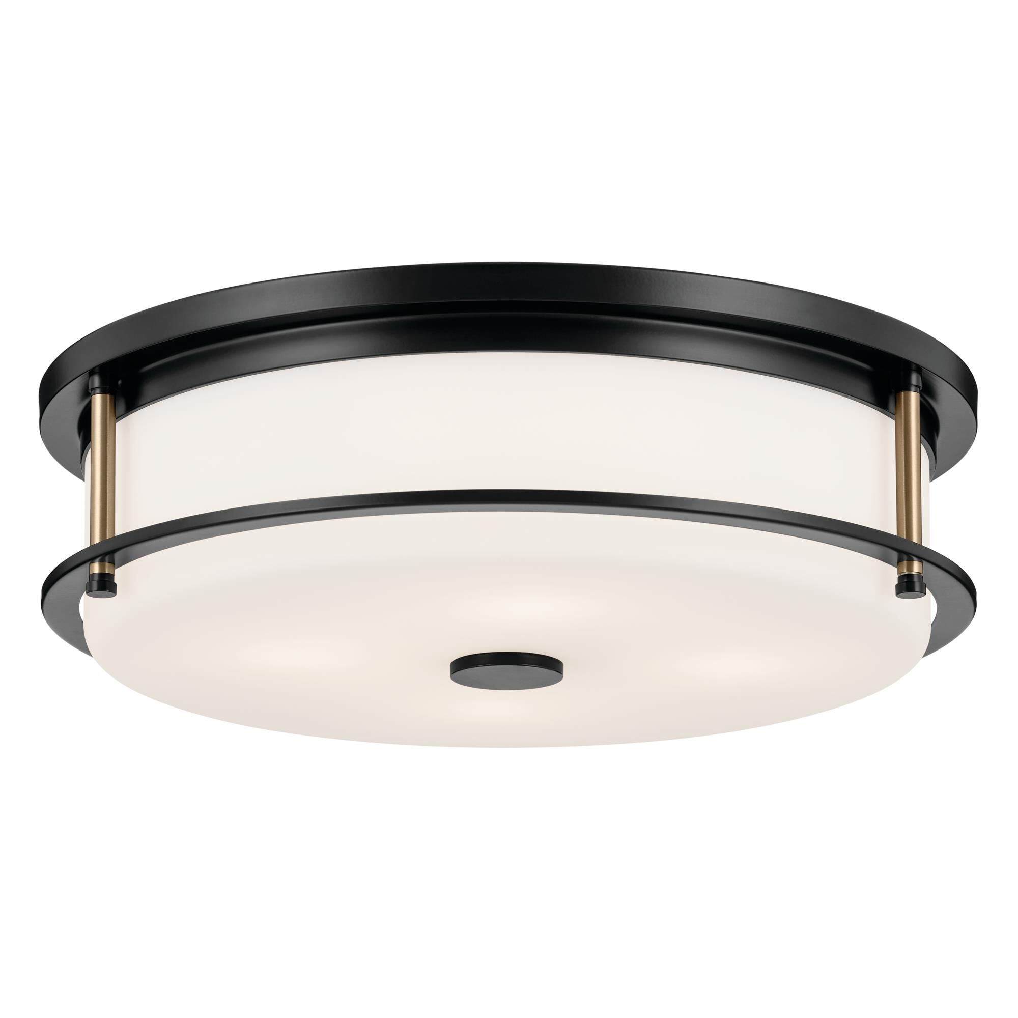 Shown in Black finish and Satin Etched Cased Opal glass