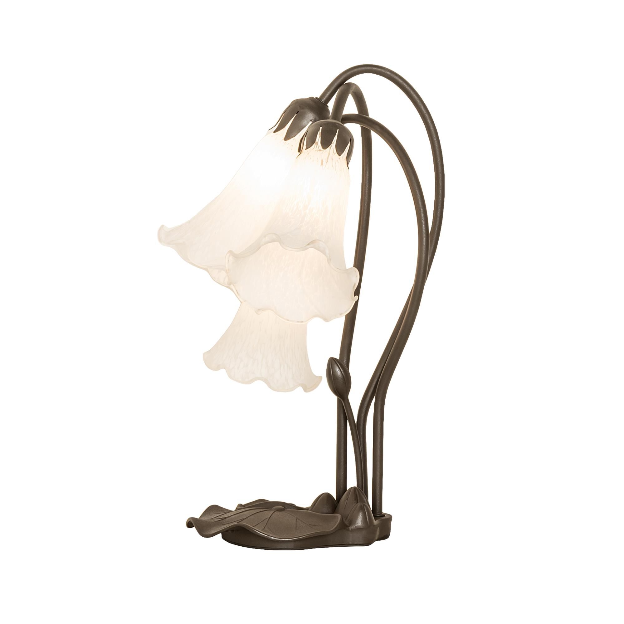 Shown in Mahogany Bronze finish and White glass