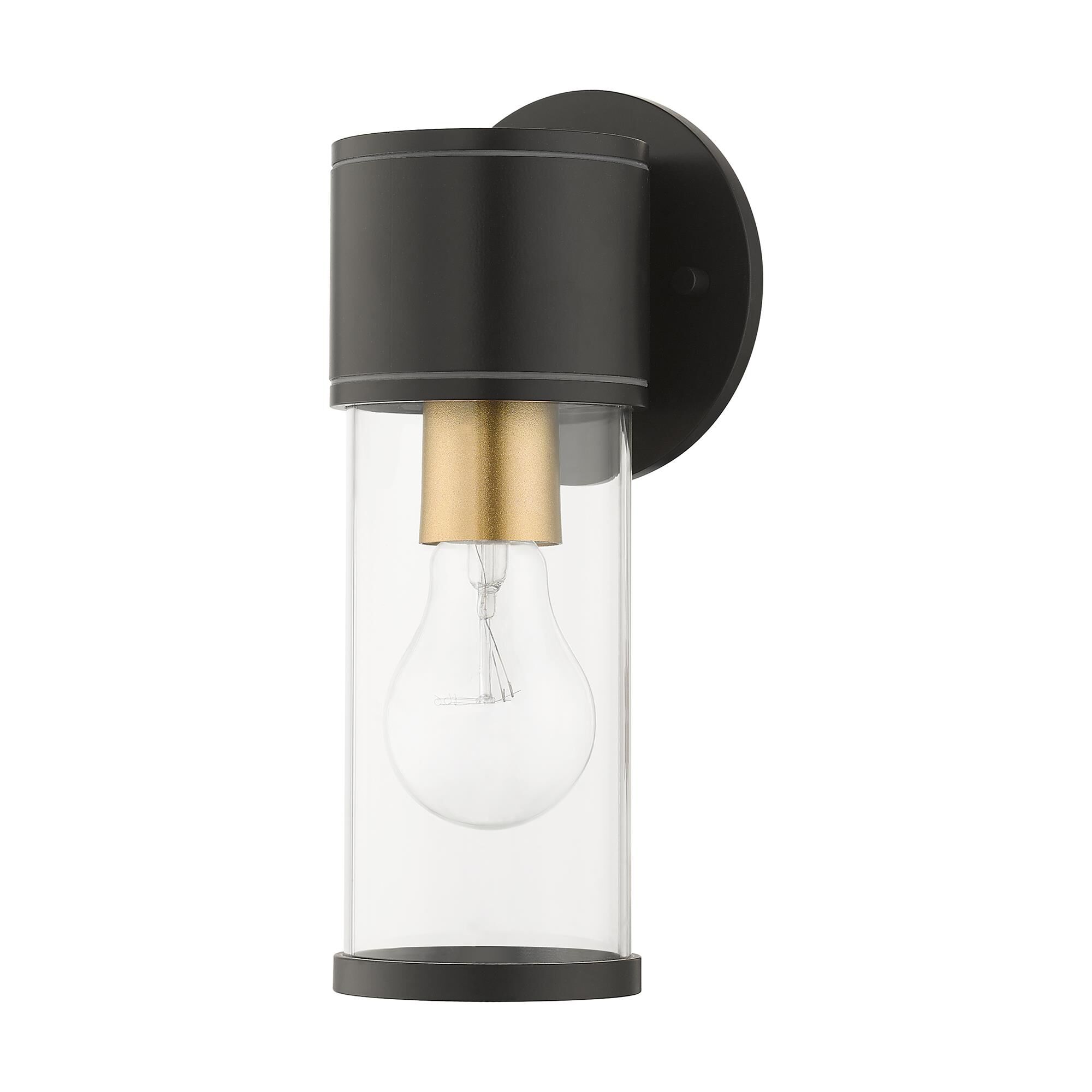 Shown in Bronze With Antique Gold Accents finish and Clear glass