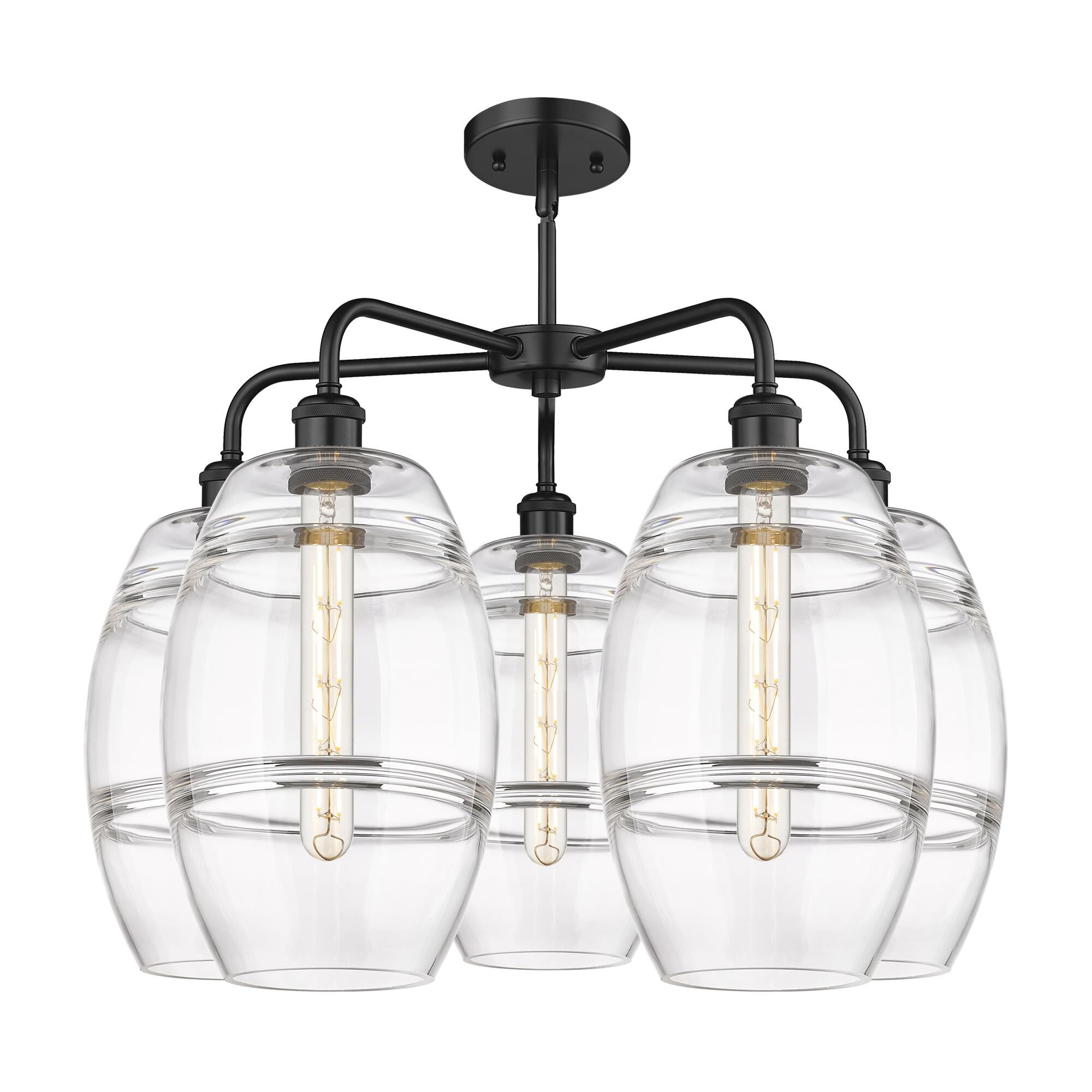 Shown in Matte Black finish and Clear glass