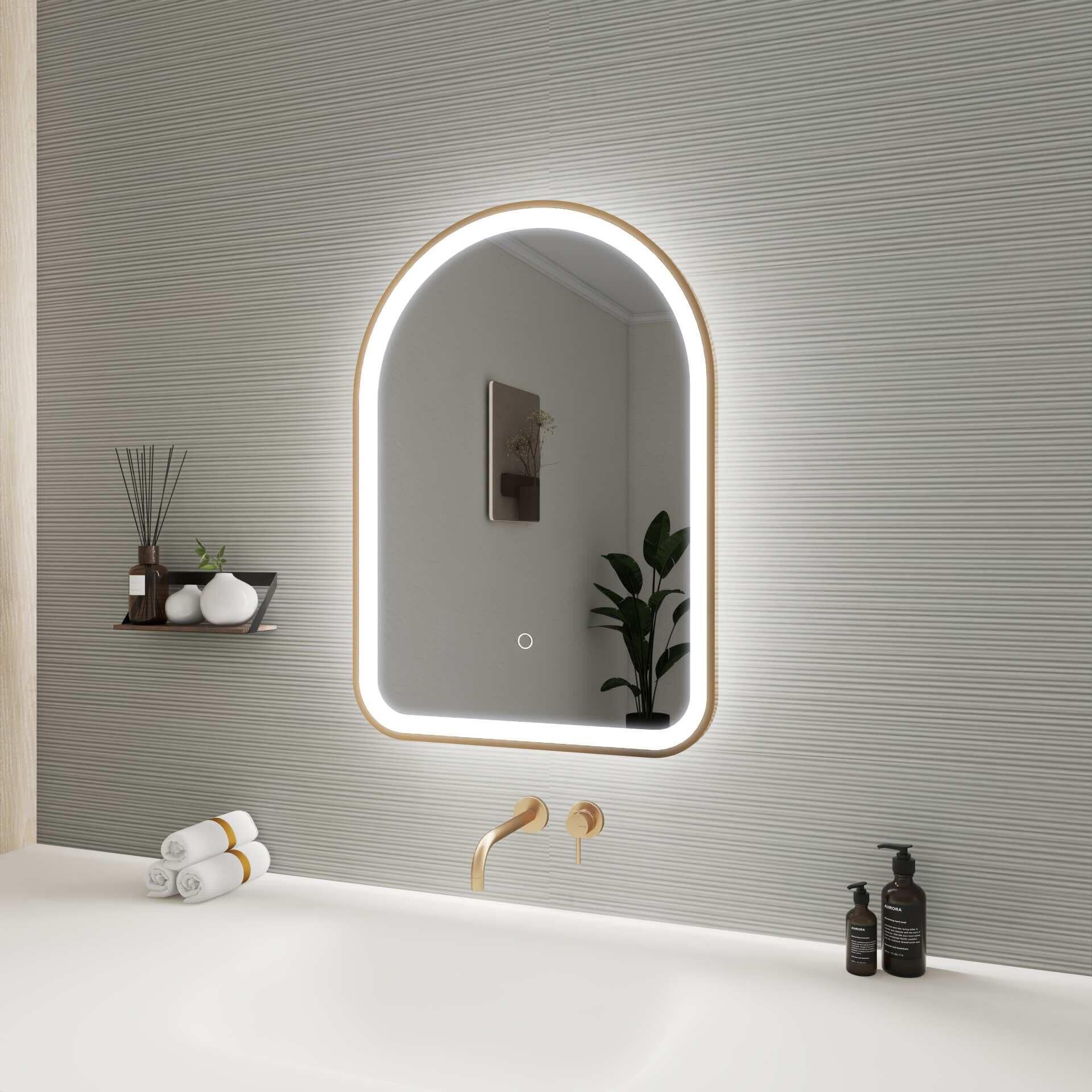 Harmoni 28 Inch Arched LED Lighted Mirror by Elegant Decor