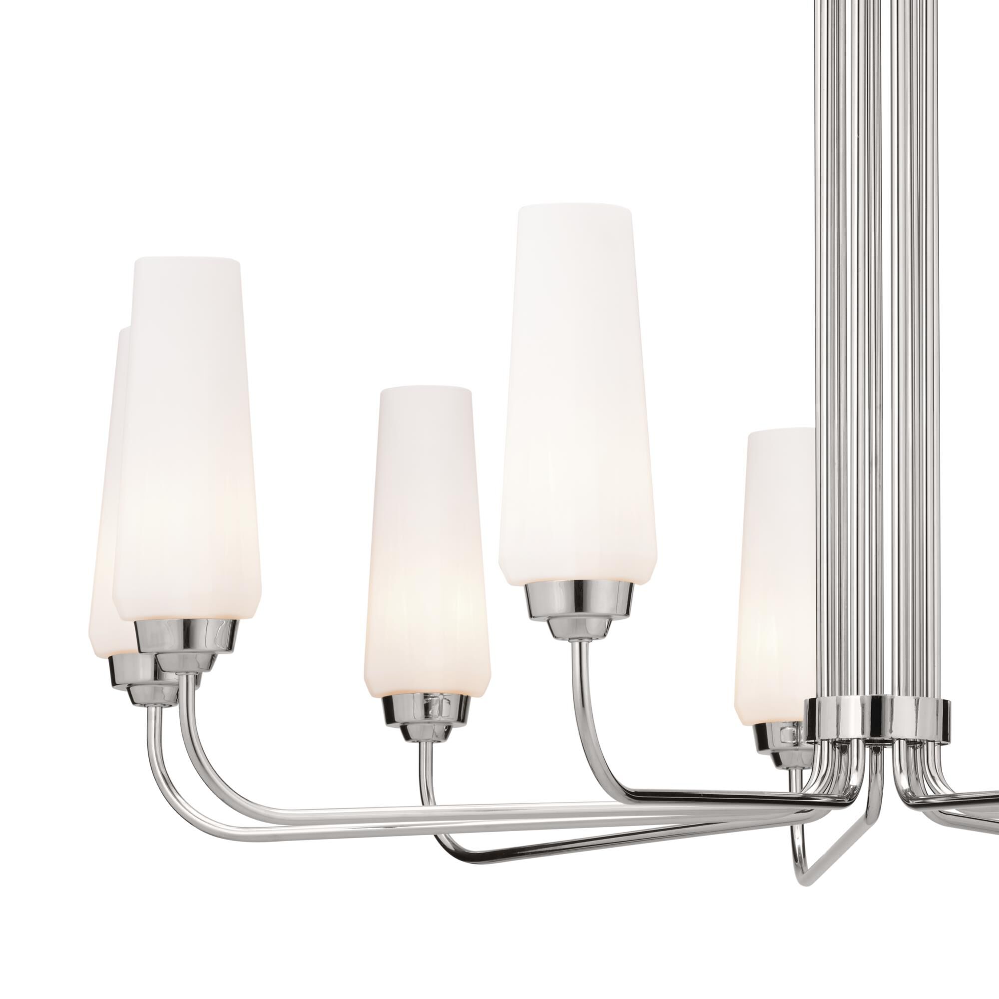 Shown in Polished Nickel finish and Opal glass