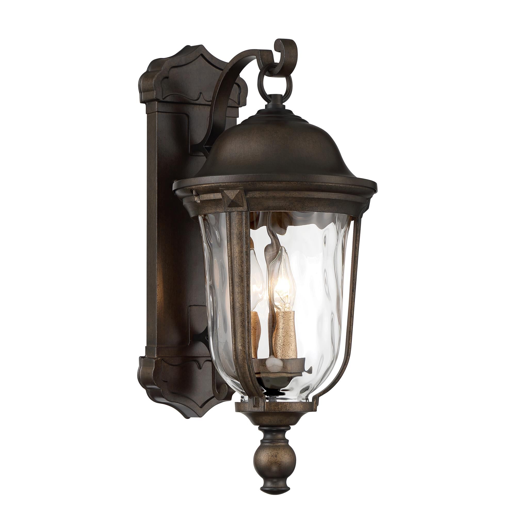 Shown in Tavira Bronze And Alder Silver finish and Clear Hammered glass and Glass shade