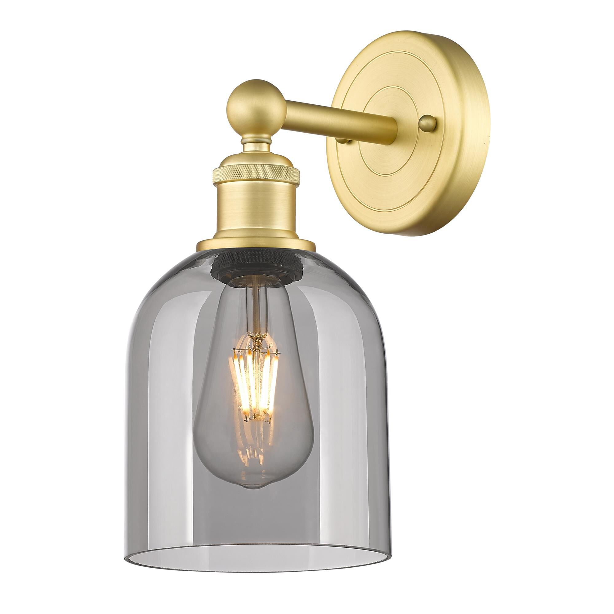 Shown in Satin Gold finish and Light Smoke glass