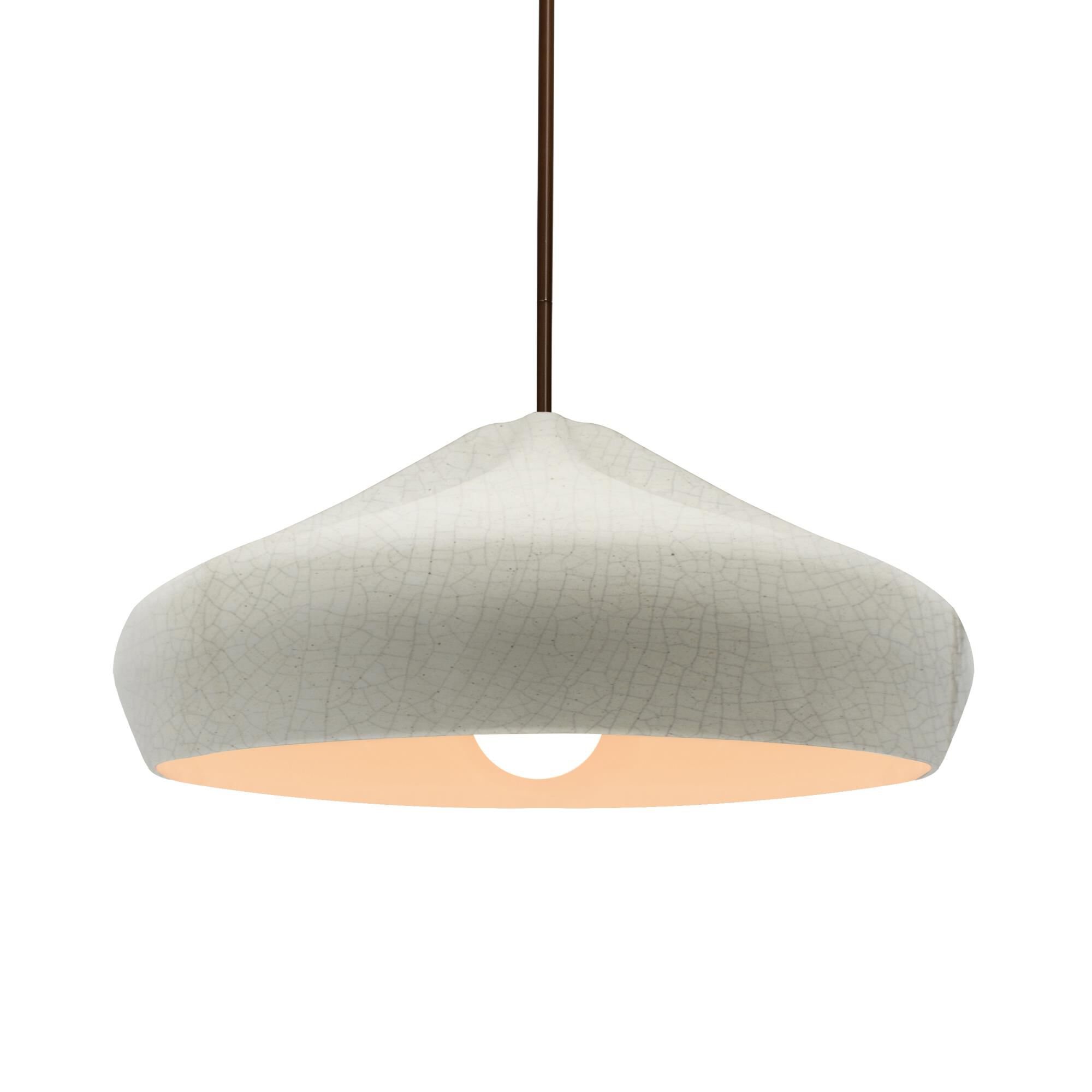 Shown in Dark Bronze finish and White Crackle shade