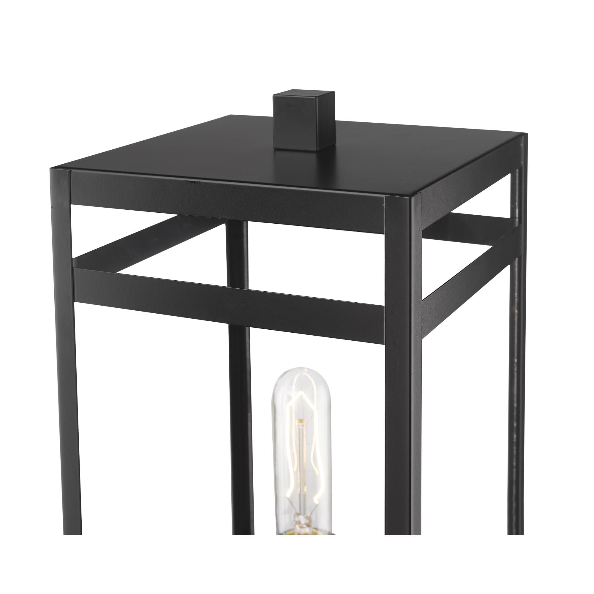 Shown in Black finish and Glass shade