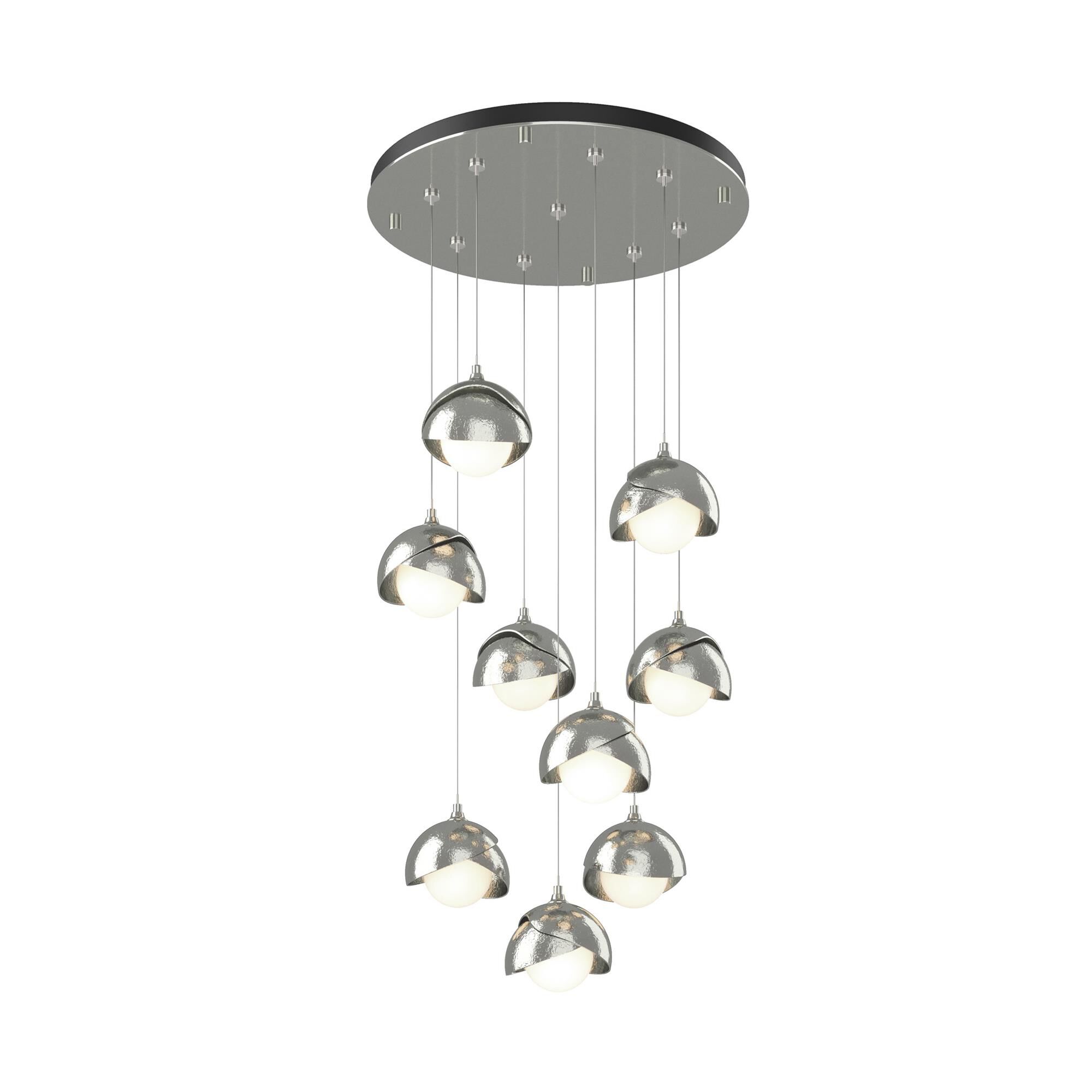 Shown in Sterling finish and Opal (Gg) glass and Sterling (85) accent
