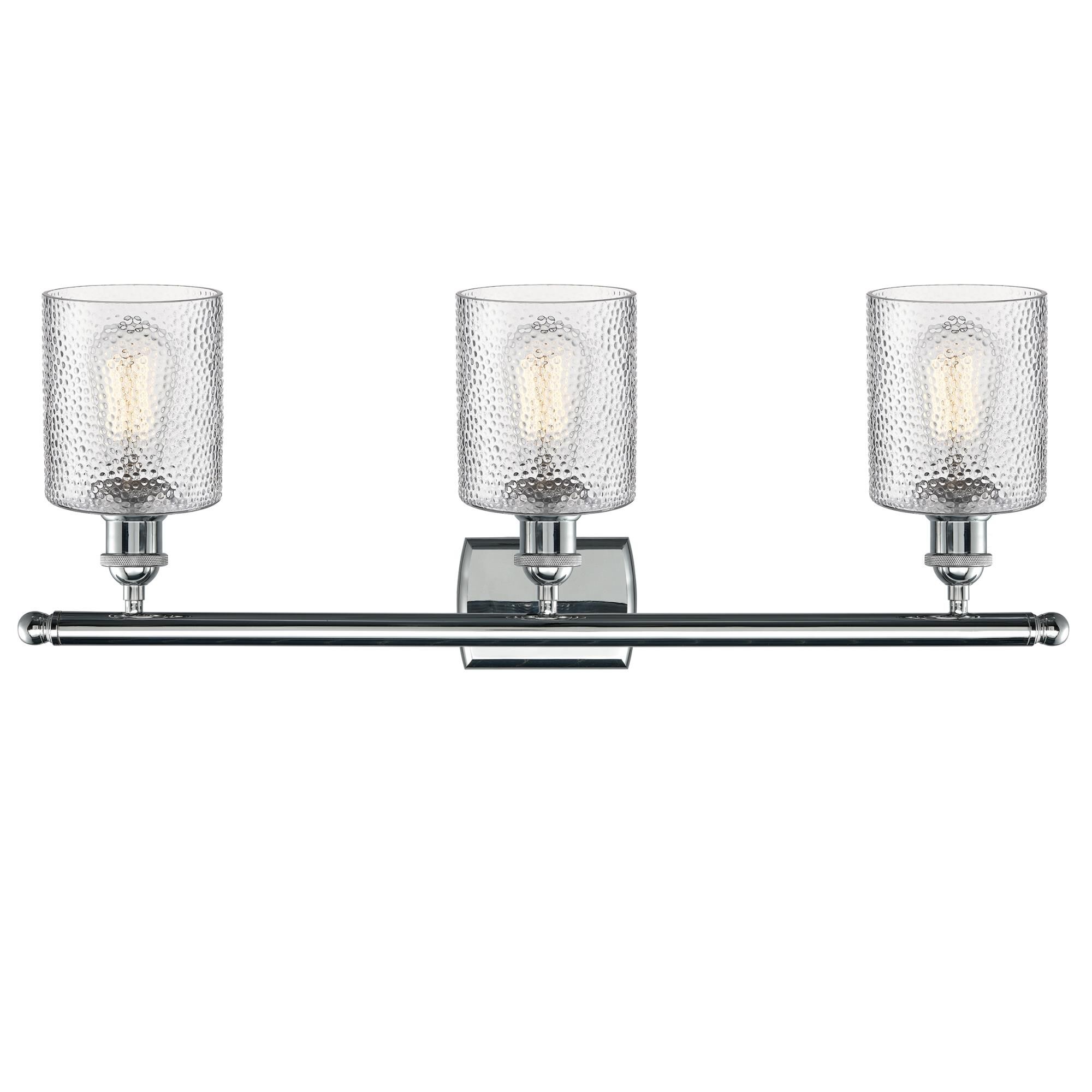 Shown in Polished Chrome finish and Clear Ripple glass