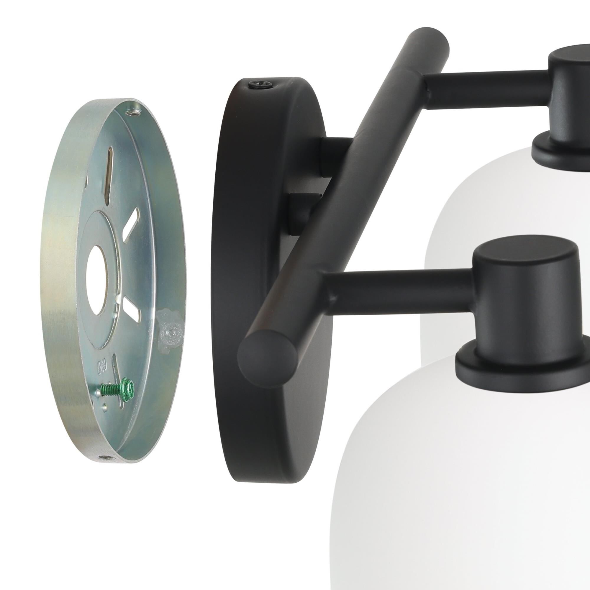 Shown in Matte Black finish and Etched Opal glass